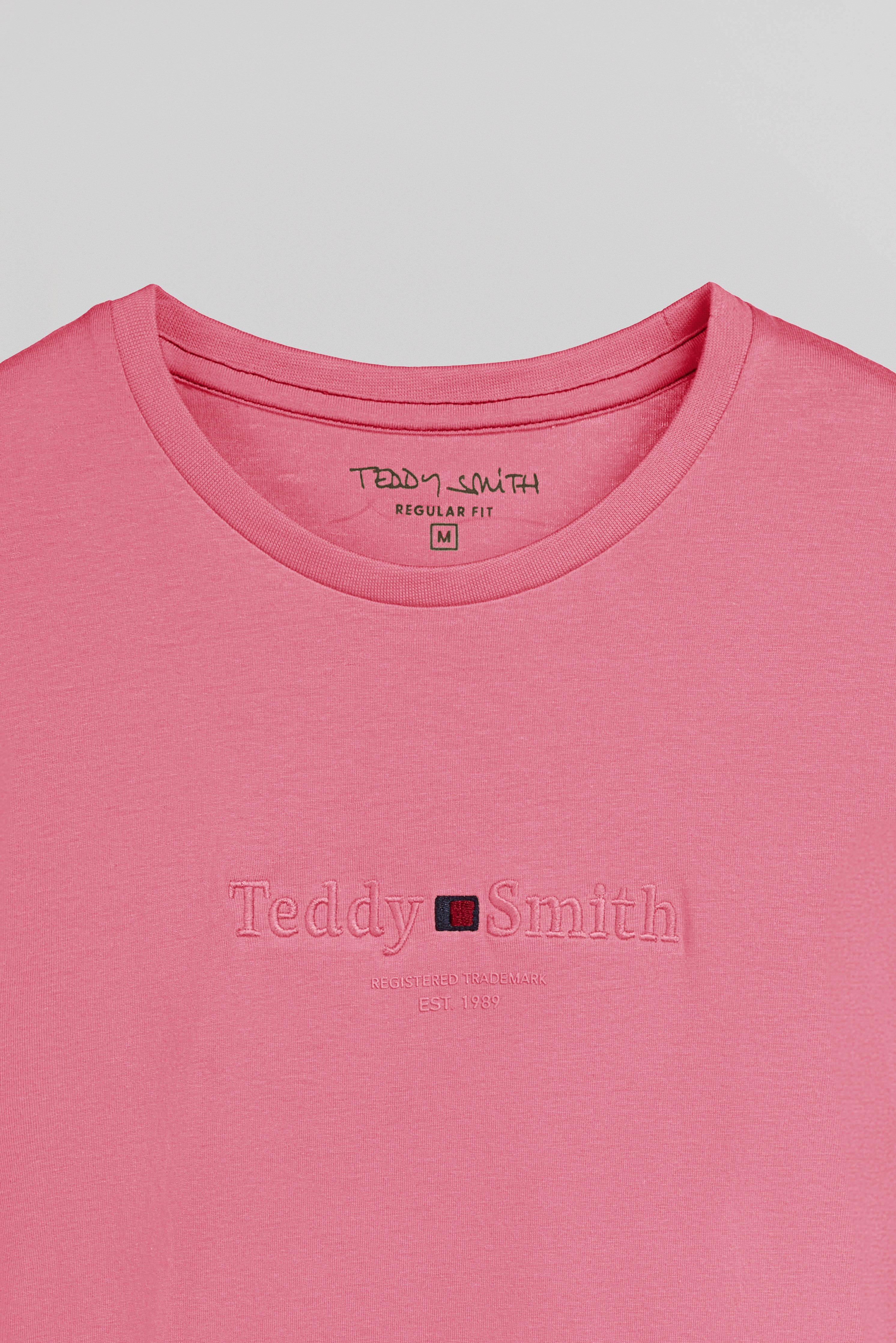 Teddy Smith T-Jim MC t-shirt rose vif coton