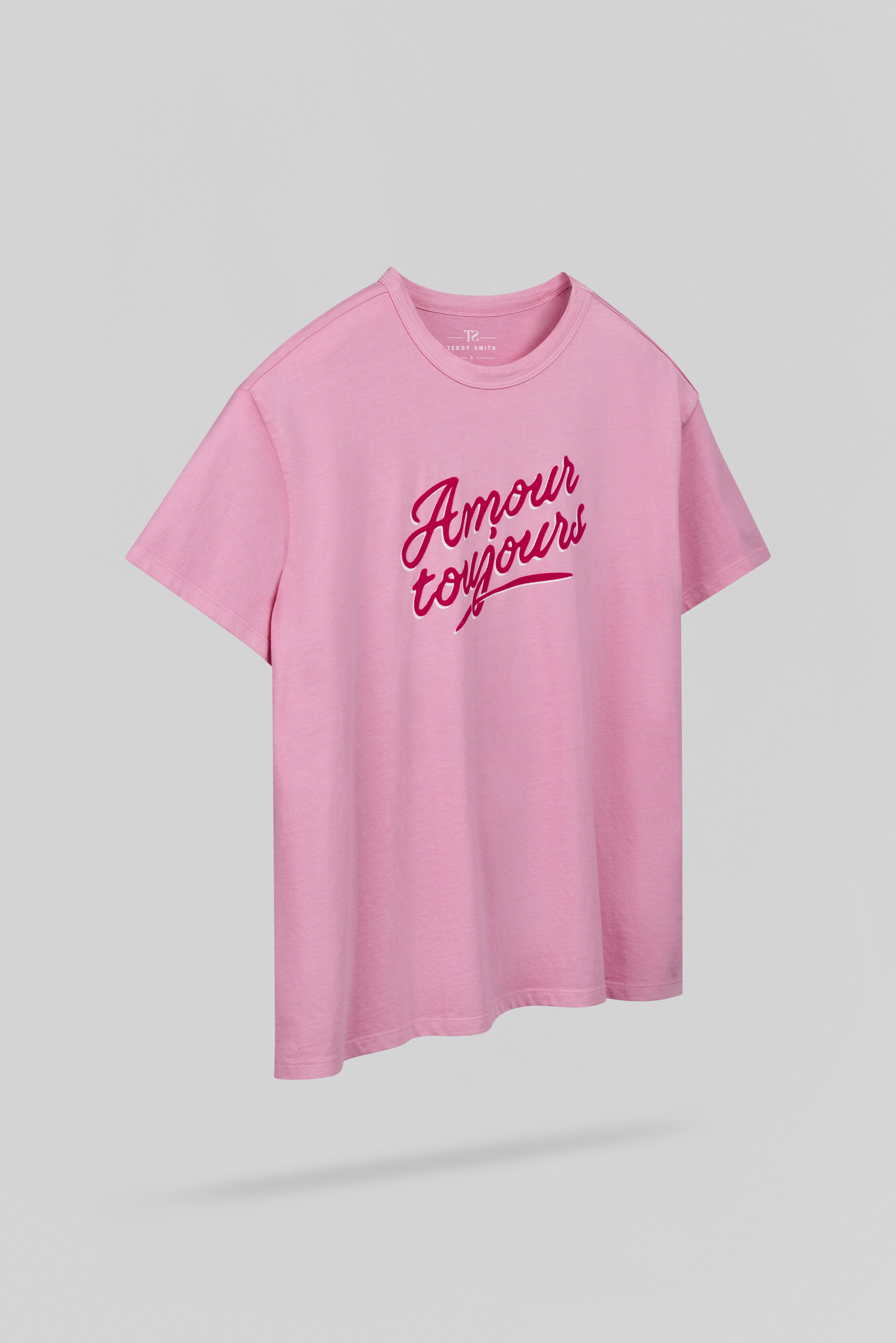 Teddy Smith T-Amour t-shirt oversize rose bonbon femme coton