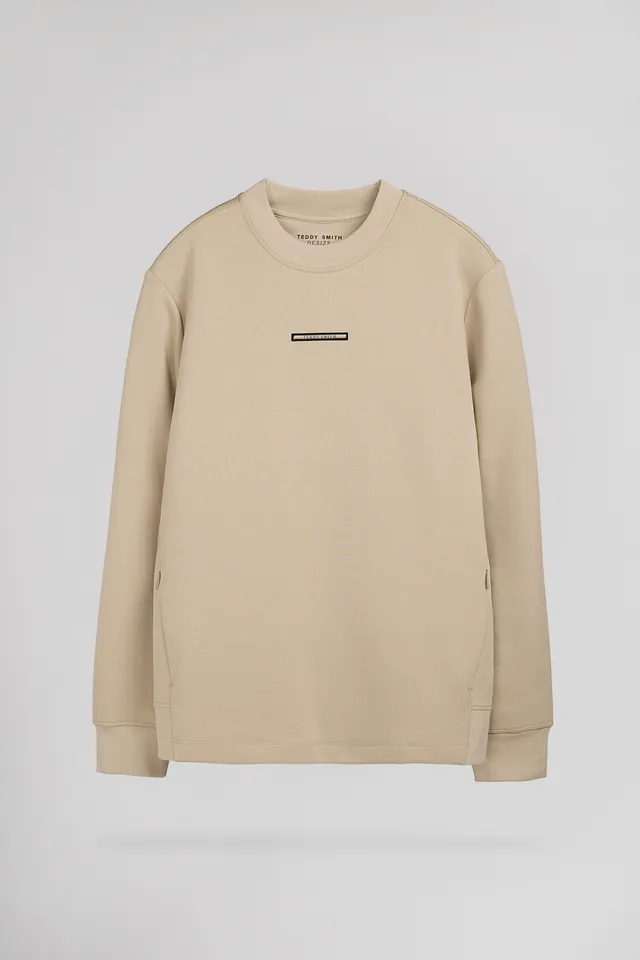 TEDDY SMITH S-FABIAN sweat col rond beige homme