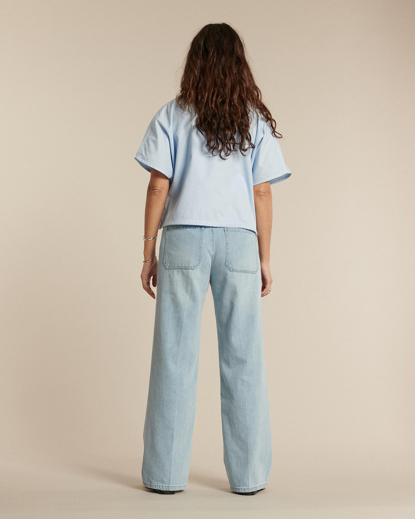 Labdip Swann IN 00 jean large taille haute bleu clair