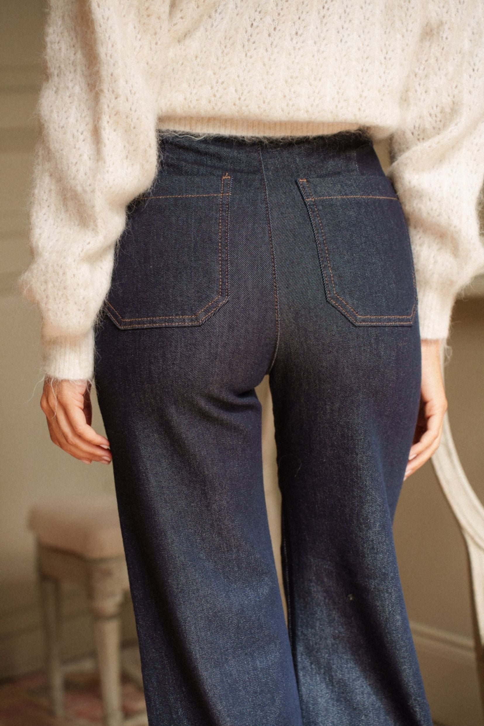 Maison Onado Albane jean wide brut taille haute