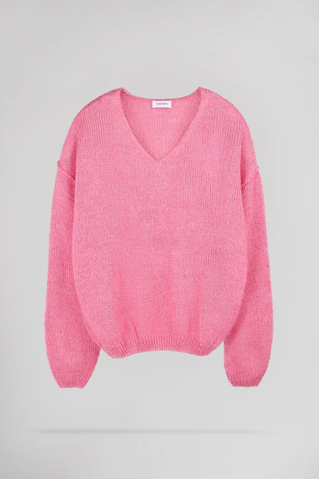 Teddy Smith P-Maggie pull laine rose col V ample