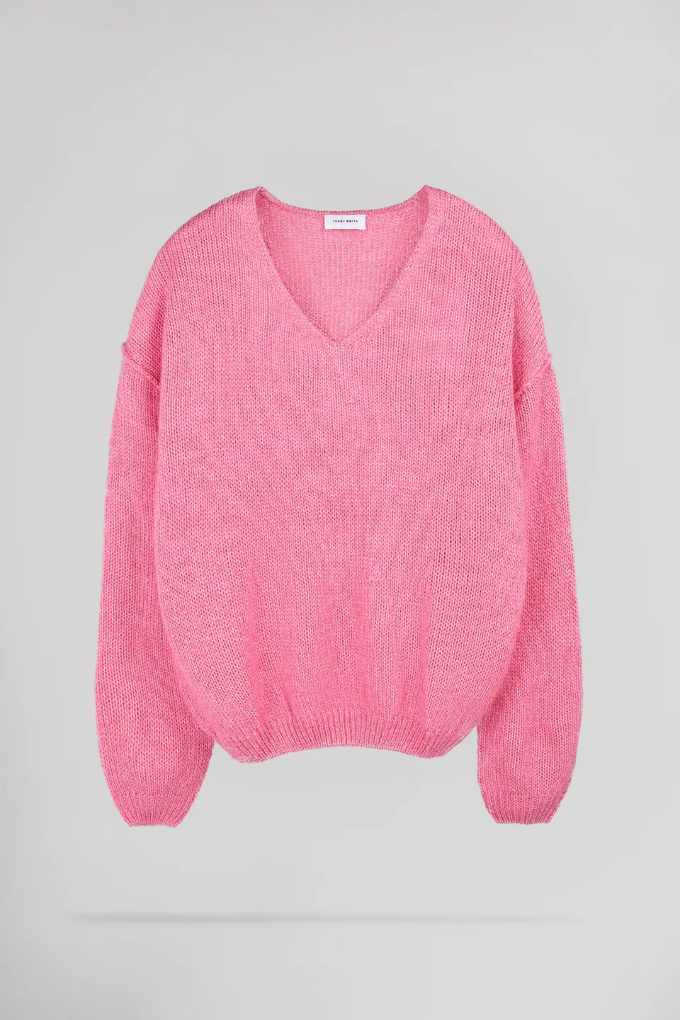 Teddy Smith P-Maggie pull laine rose col V ample
