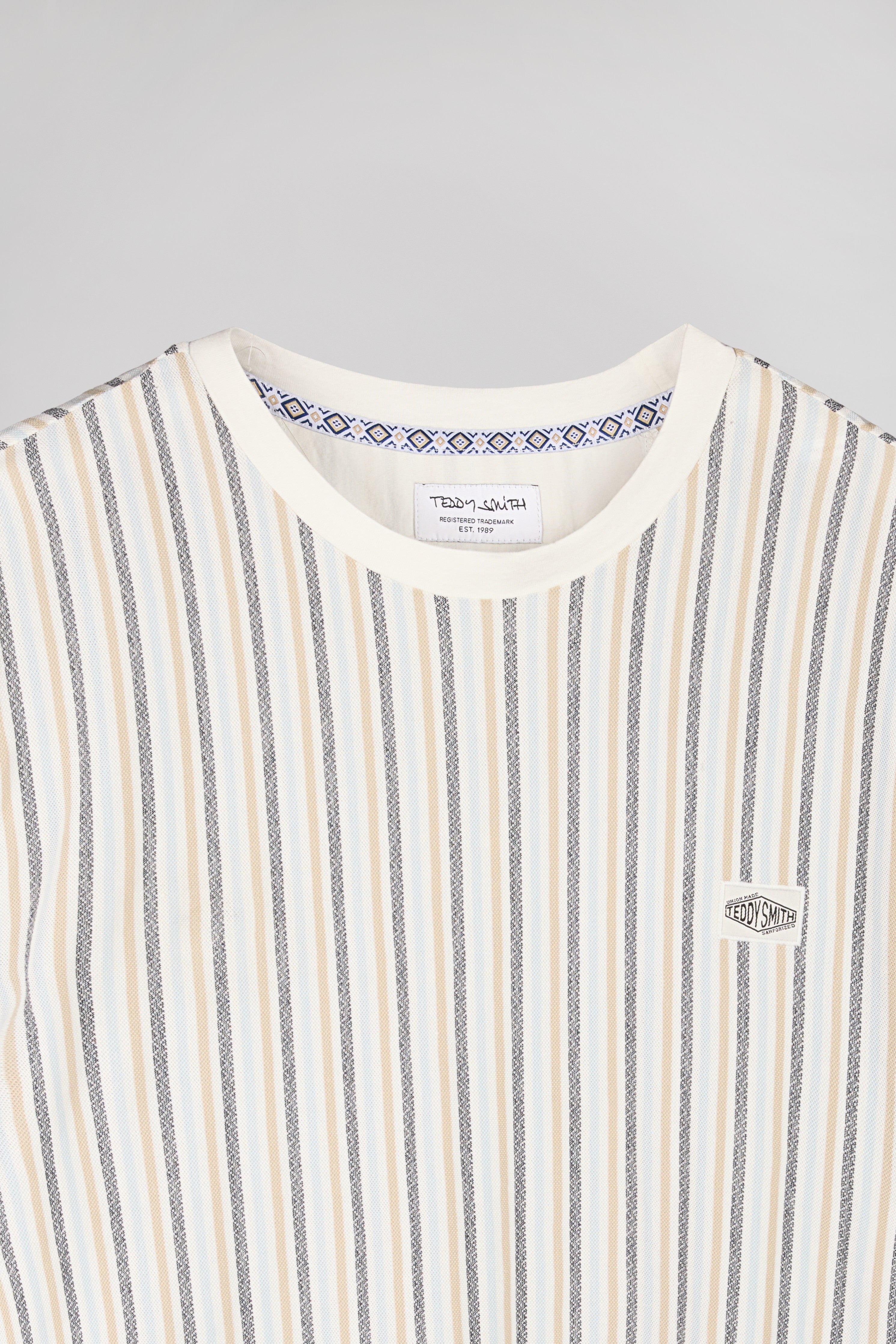 Teddy Smith T-Jacko MC t-shirt homme blanc rayé ample
