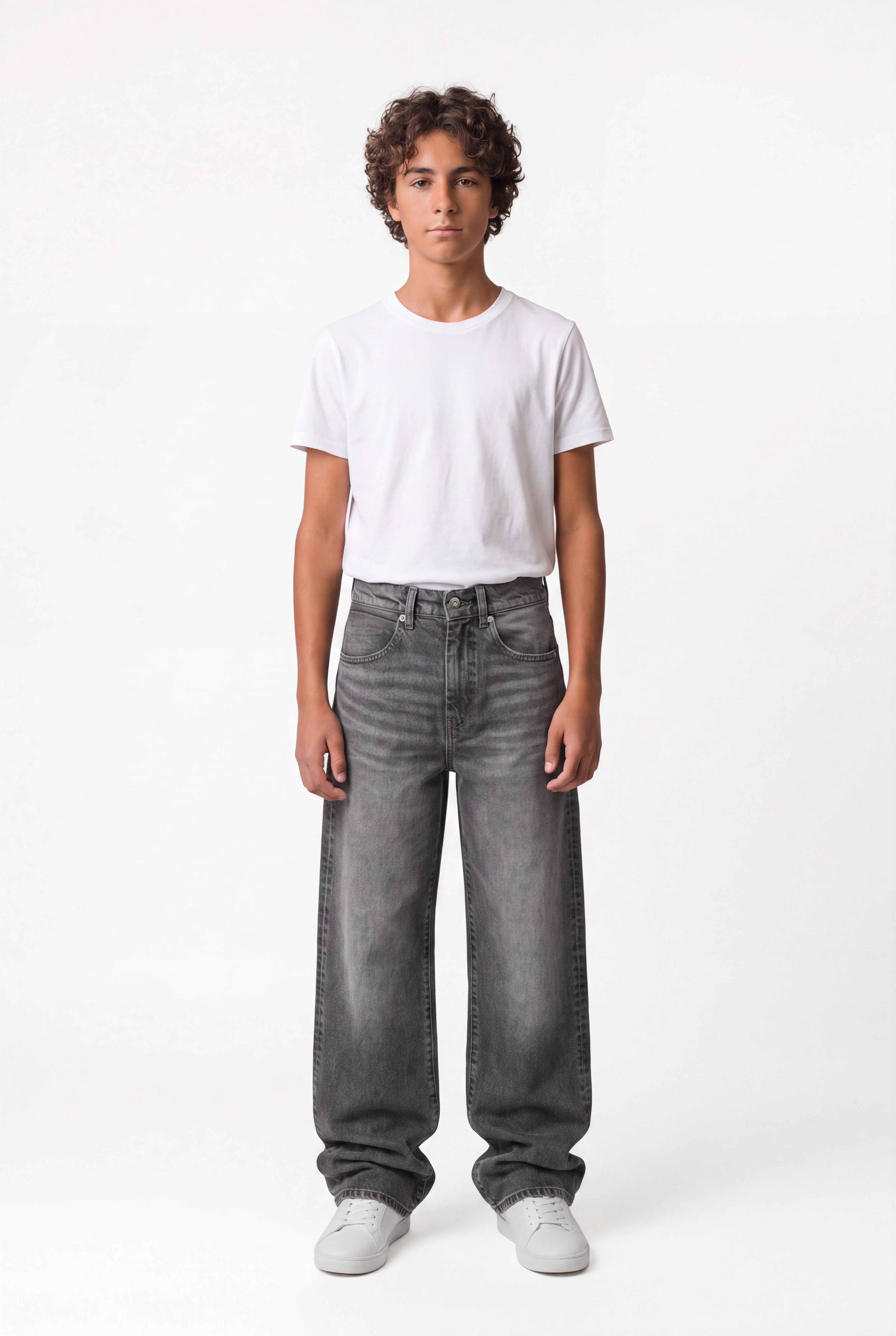 Teddy Smith Big Memphis JR jean baggy gris garçon