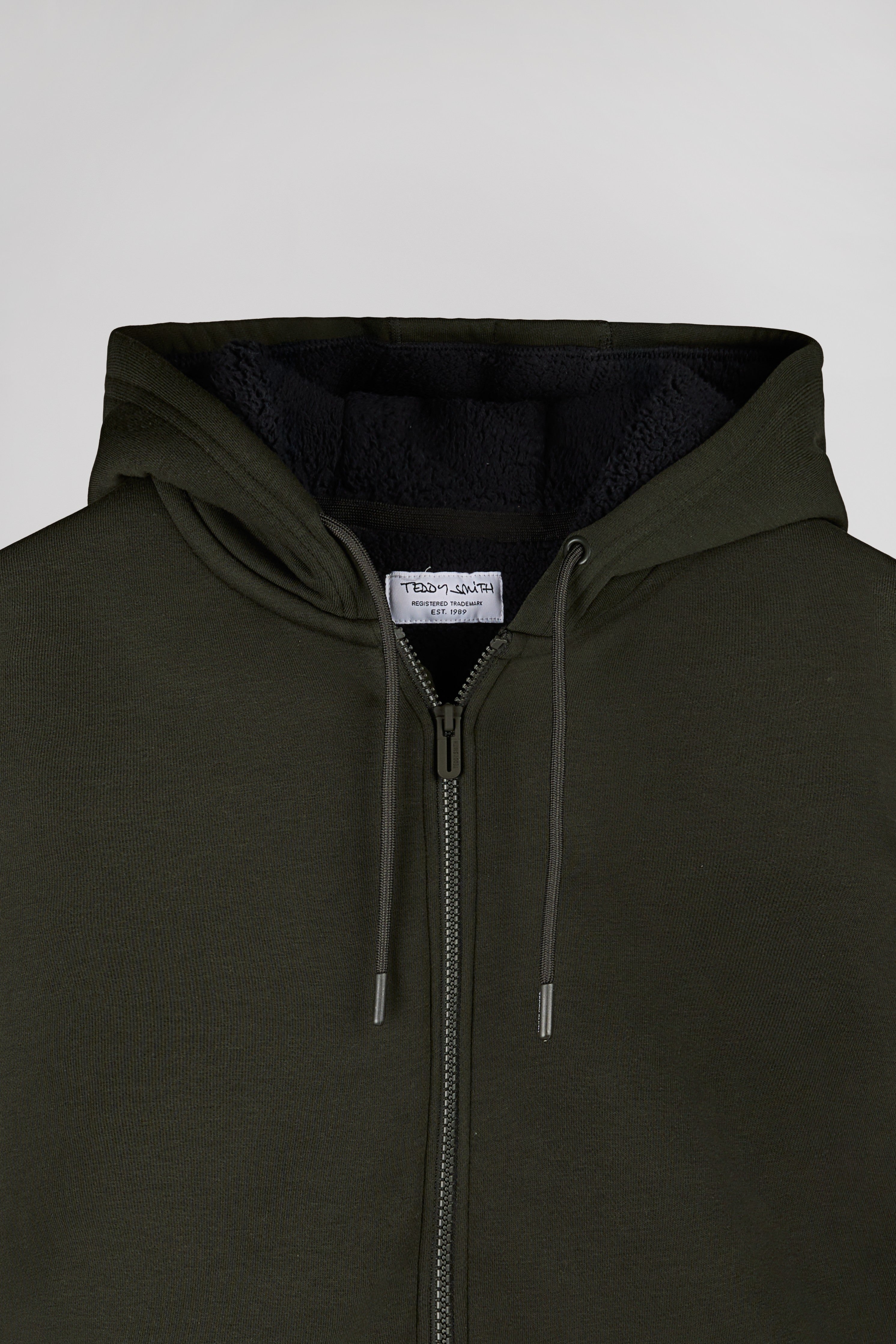 Teddy Smith G-Ony Hoody Zip gilet kaki sherpa homme