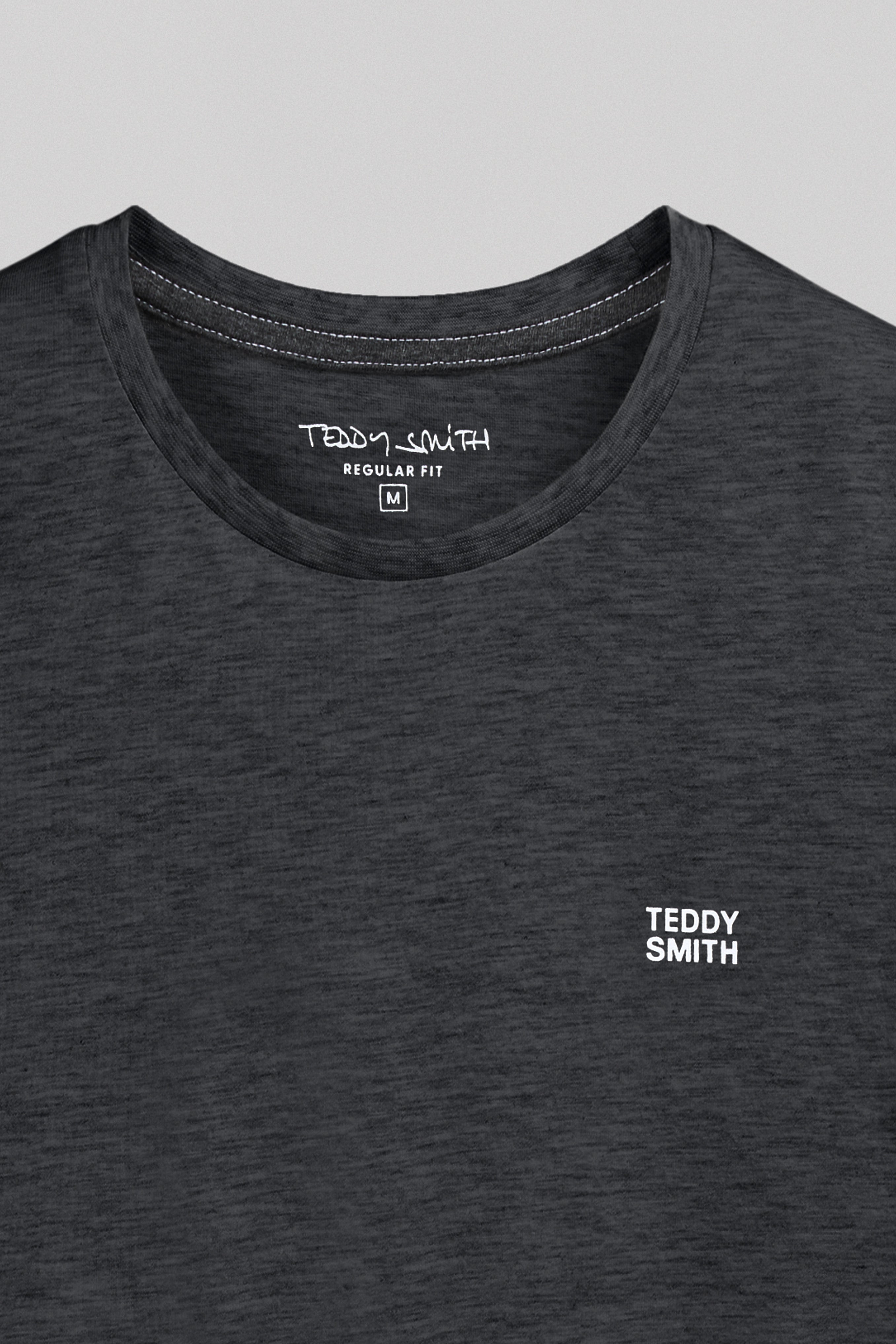 Teddy Smith The Tee 1 t-shirt mélange noir blanc chiné