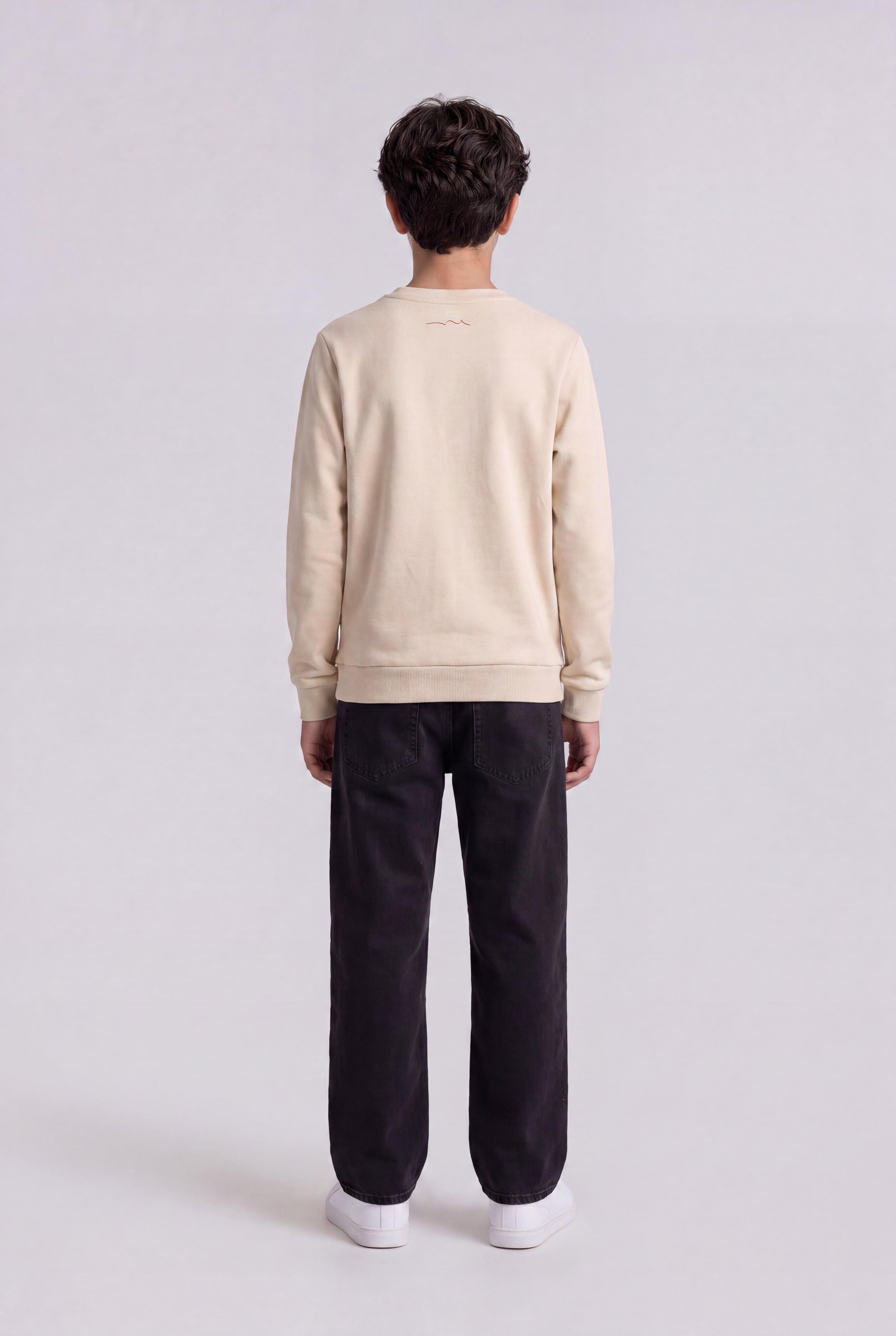 Teddy Smith S-Company RC JR Cream sweat col rond garçon coton