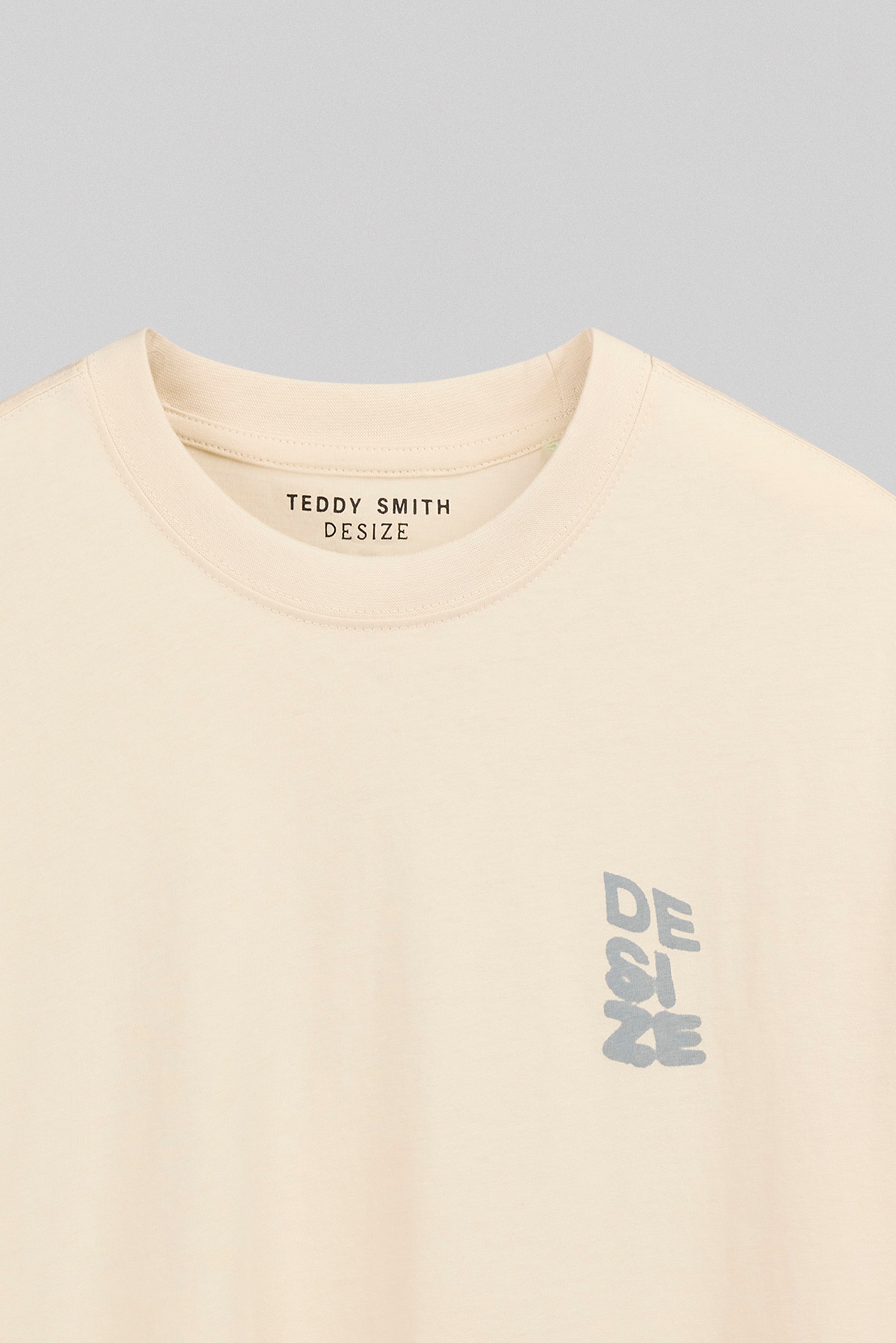 Teddy Smith T-Wall MC t-shirt homme cream ample coton