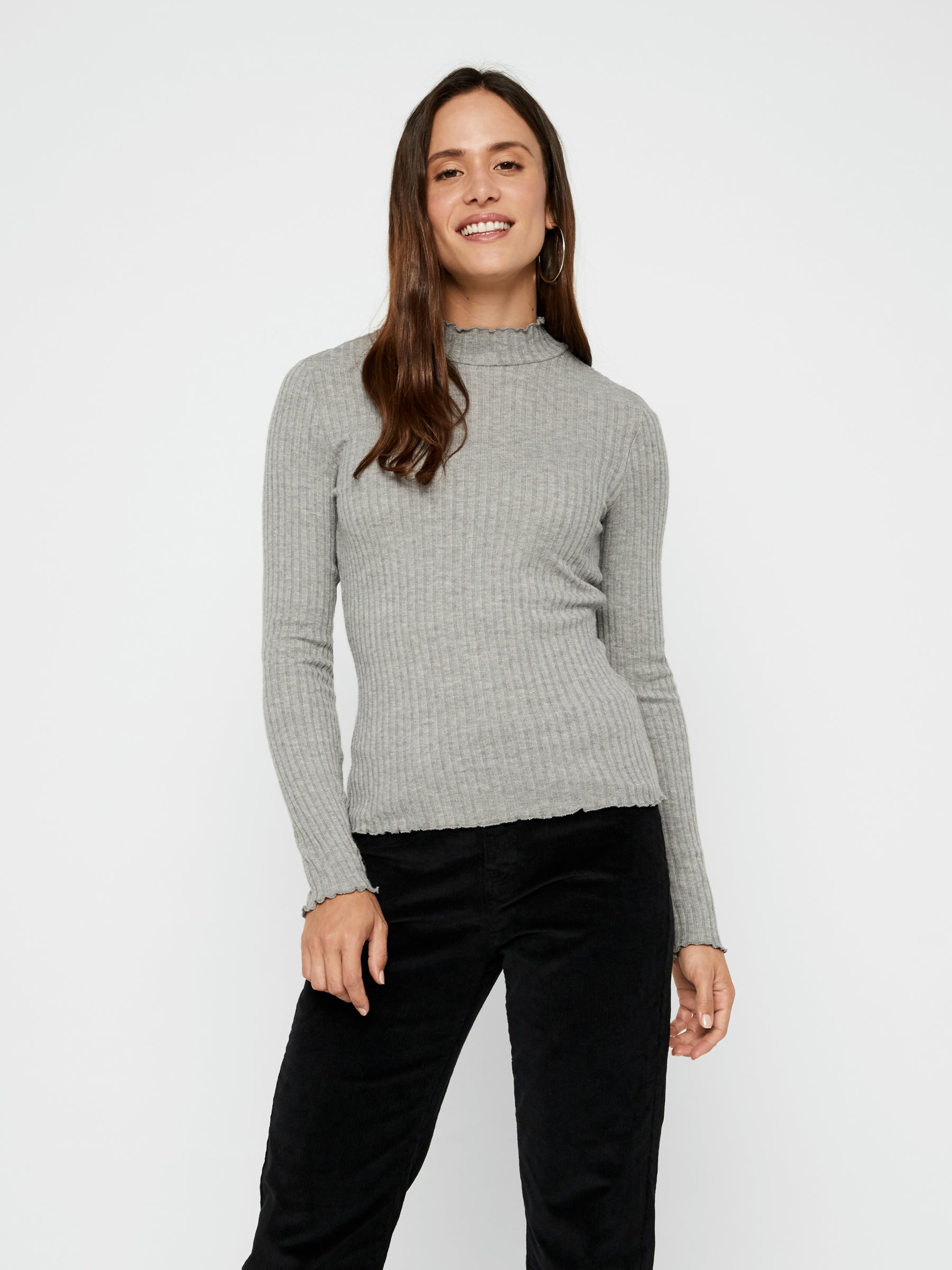 Noisy May pull col montant maille douce regular