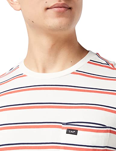 Lee Stripe Tee t-shirt homme rouge Aurora coton