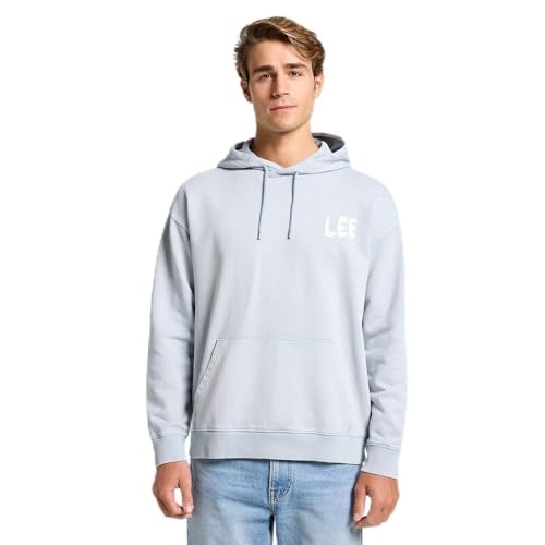Lee Relaxed Graphic Hoodie sweat homme gris béton M