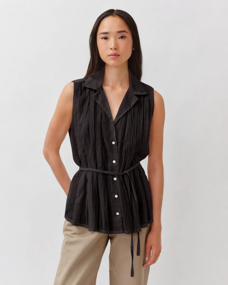 DIEGA CHELIO chemise chocolat voile coton