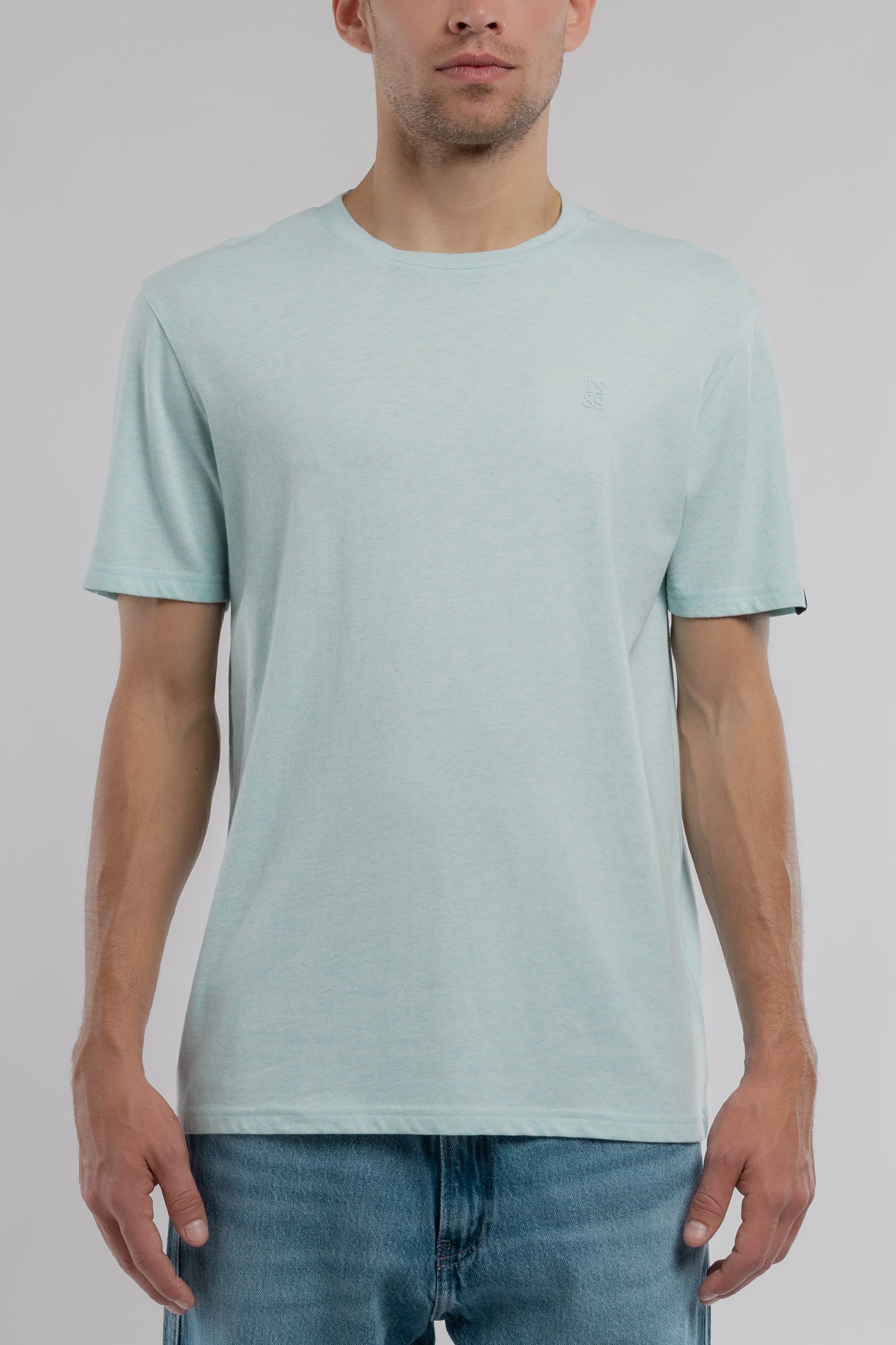 Teddy Smith T-Narvik MC t-shirt chiné bleach menthol