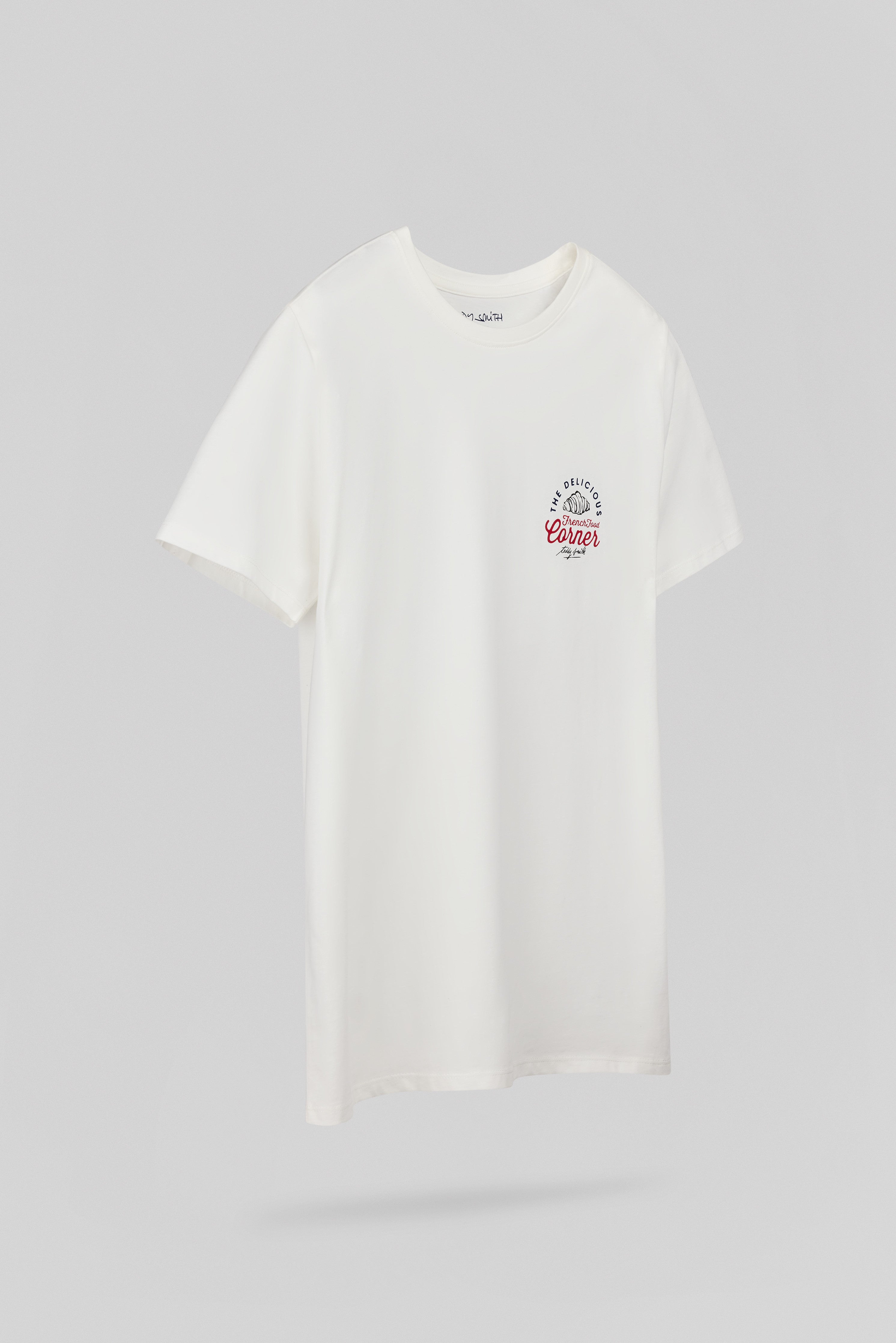 Teddy Smith T-Corner MC t-shirt homme blanc imprimé café