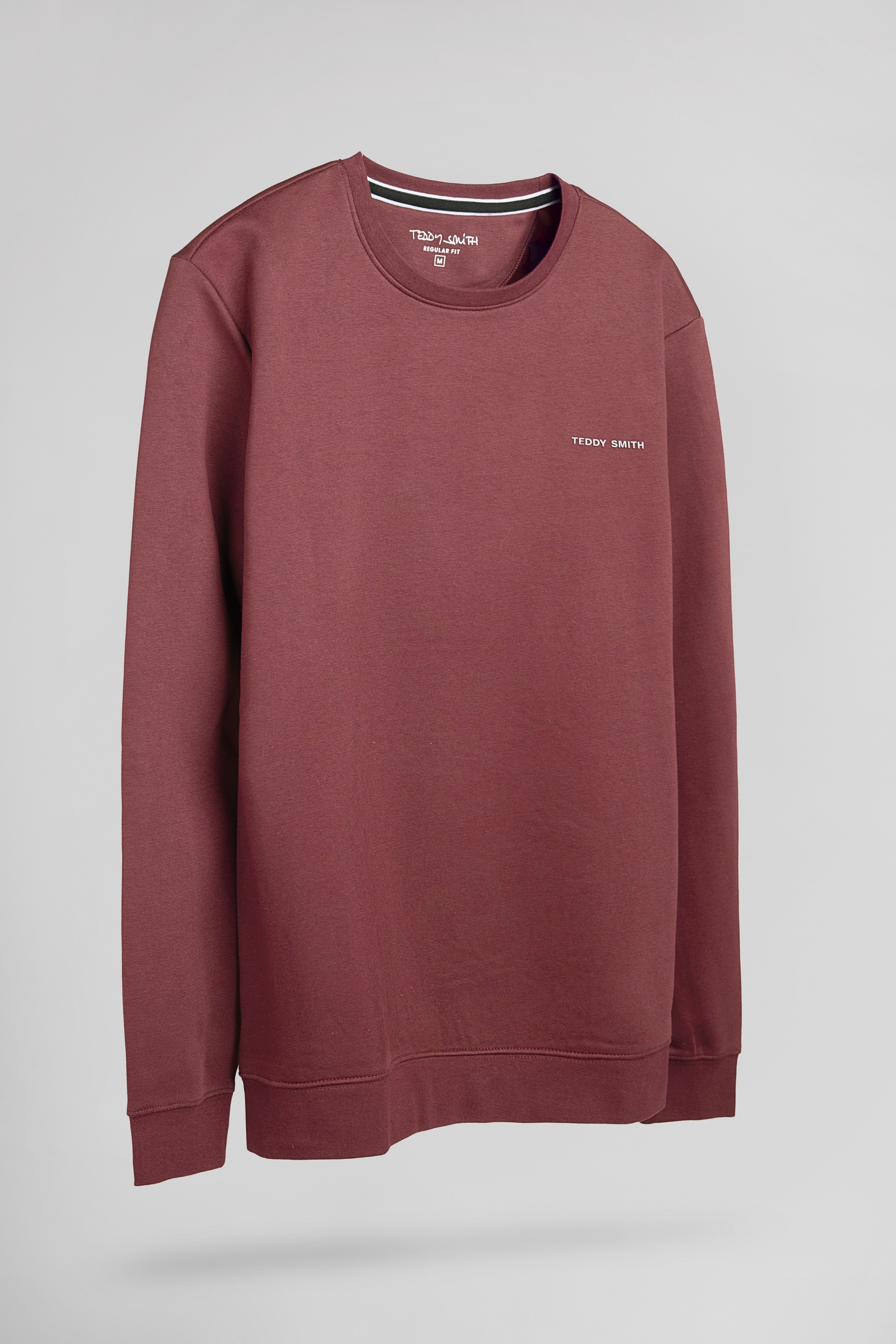 Teddy Smith S-Nark sweat col rond framboise foncé homme