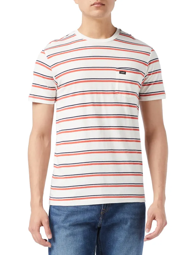 Lee Stripe Tee t-shirt homme rouge Aurora coton