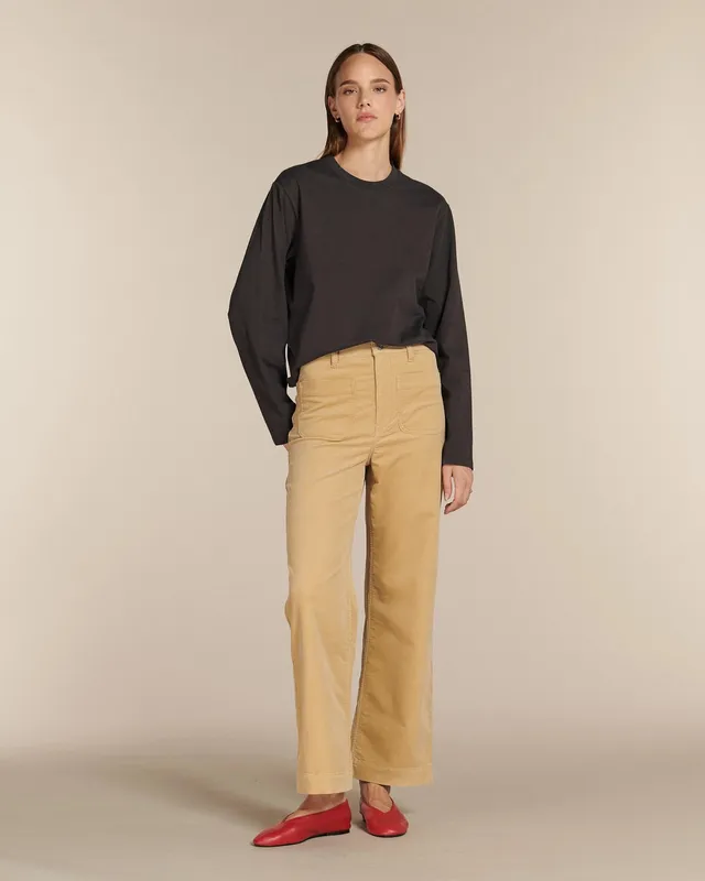 Labdip Samuel Velvet pantalon taille haute praline
