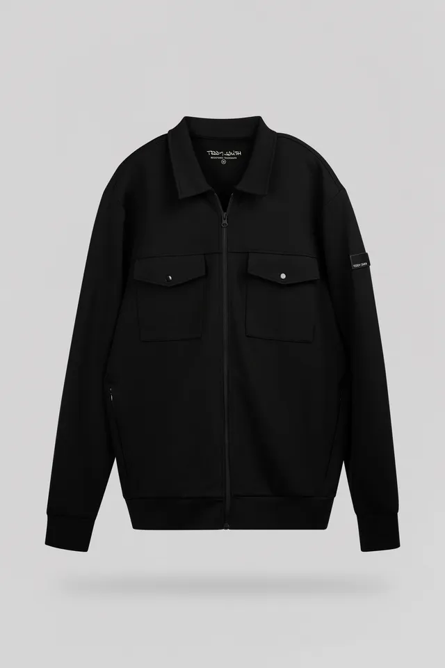 Teddy Smith G-Jasper Zip gilet noir col chemise zippé