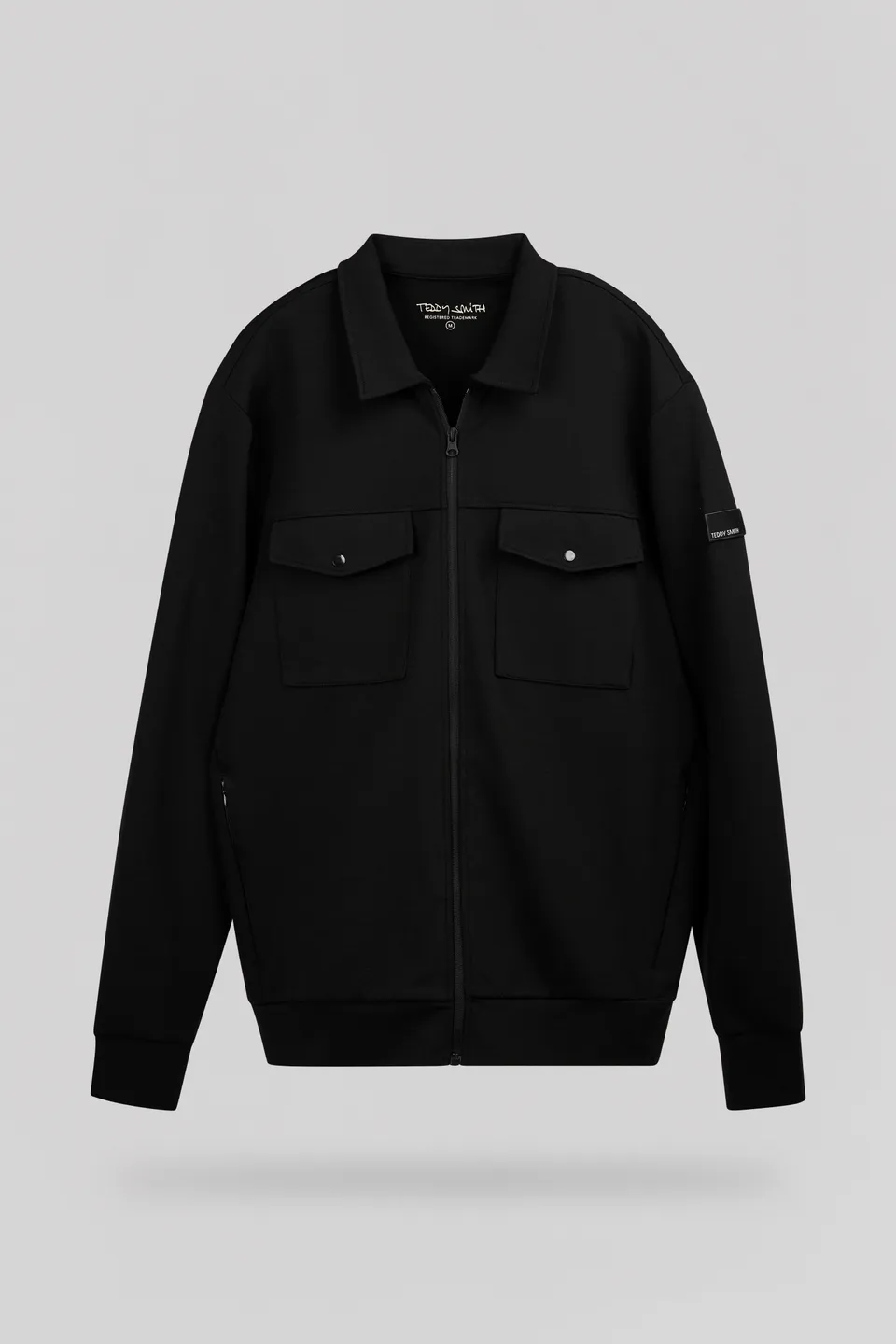 Teddy Smith G-Jasper Zip gilet noir col chemise zippé