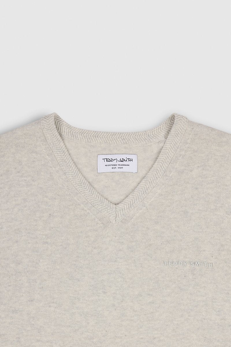 Teddy Smith Pulser 3 pull homme blanc ivoire ajusté