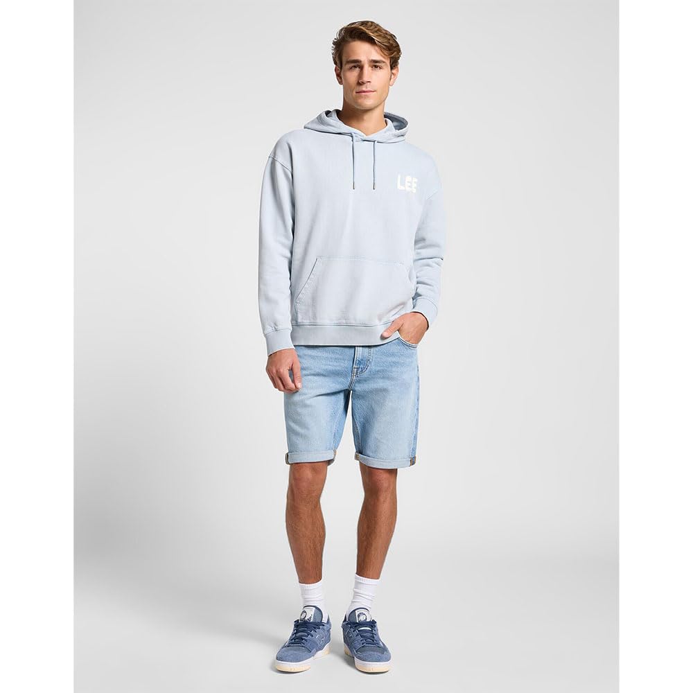 Lee Relaxed Graphic Hoodie sweat homme gris béton M