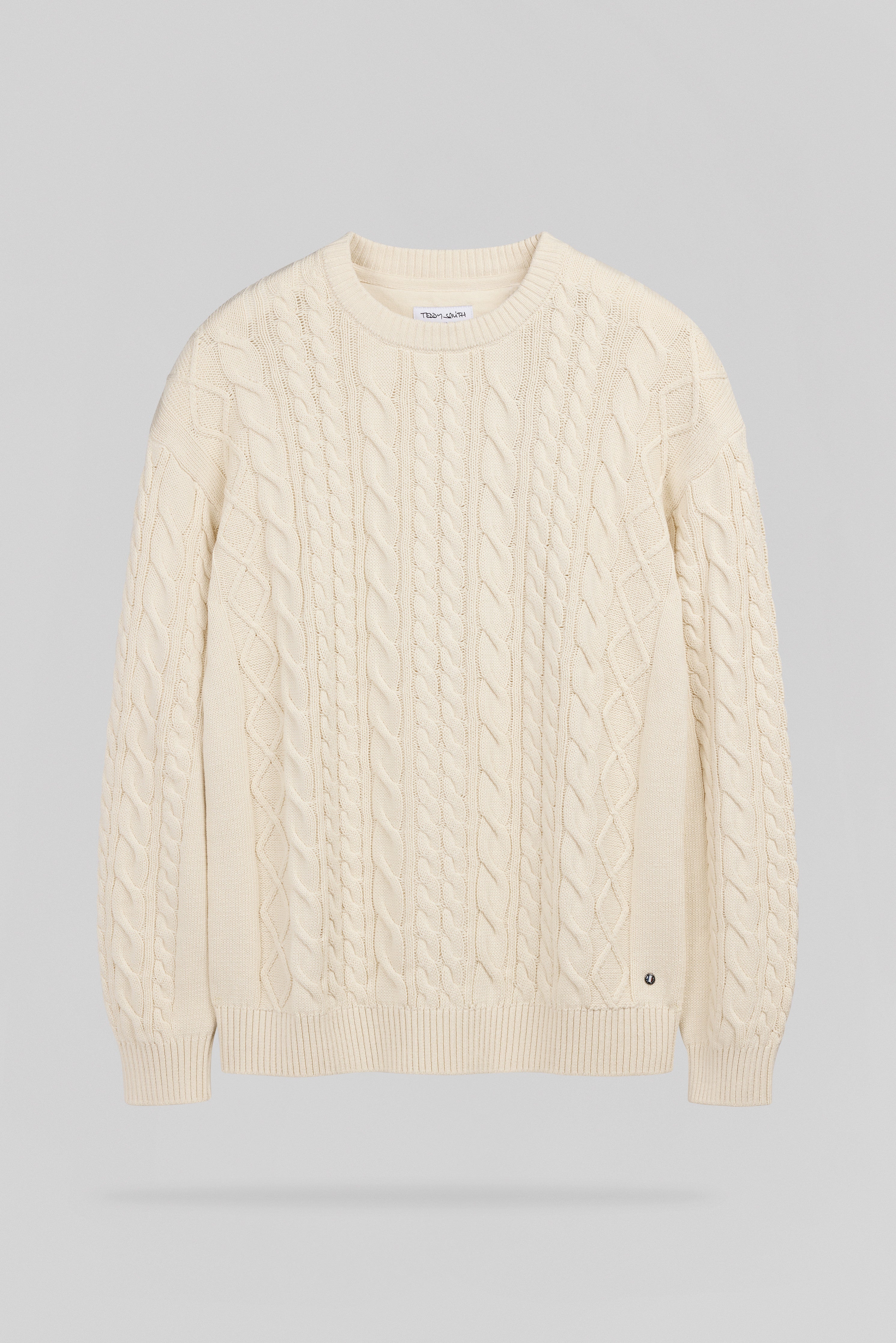 Teddy Smith P-Aron Pull homme crème torsadé