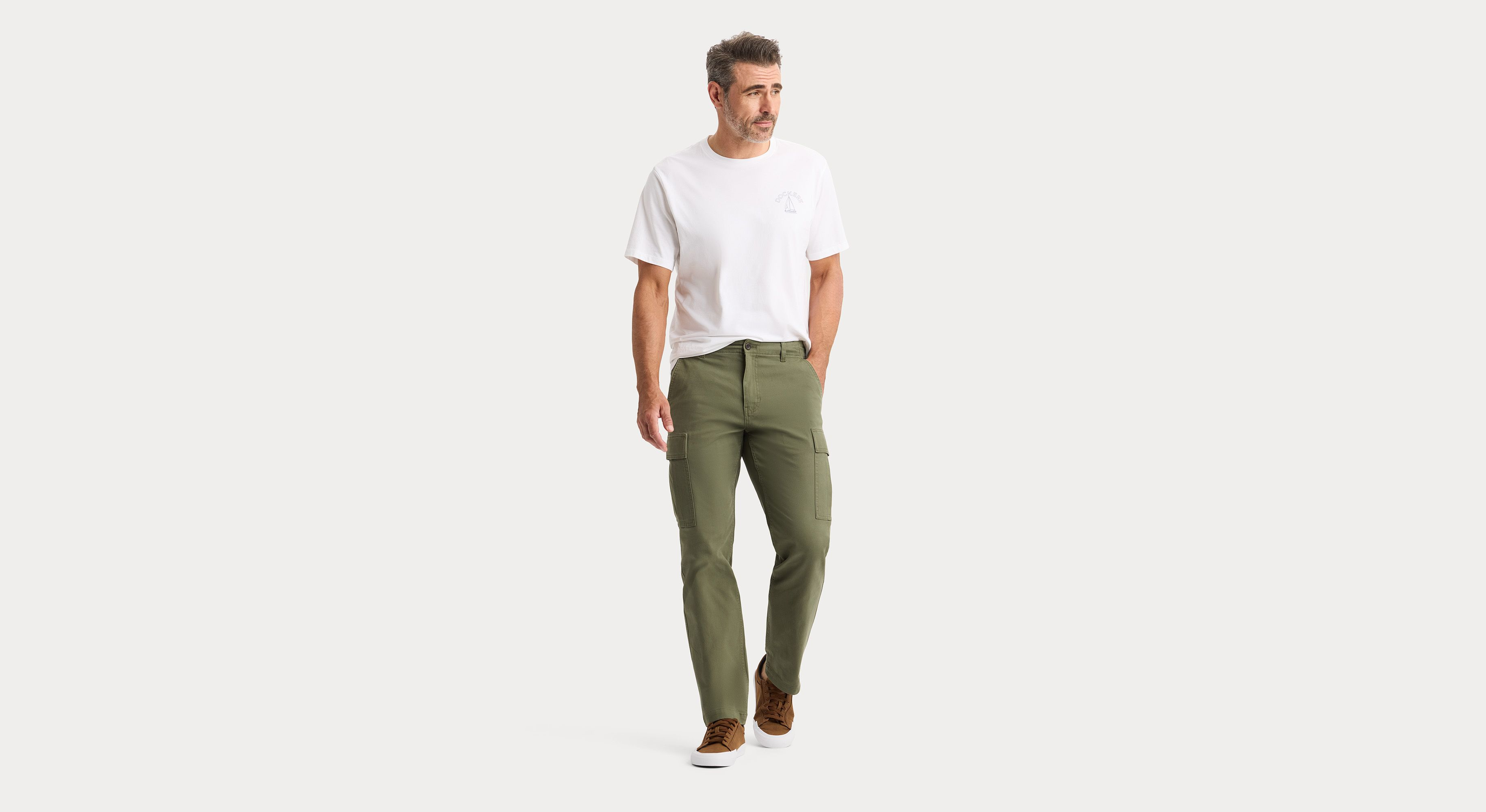 Dockers Utility Cargo pantalon droit vert camo toile coton