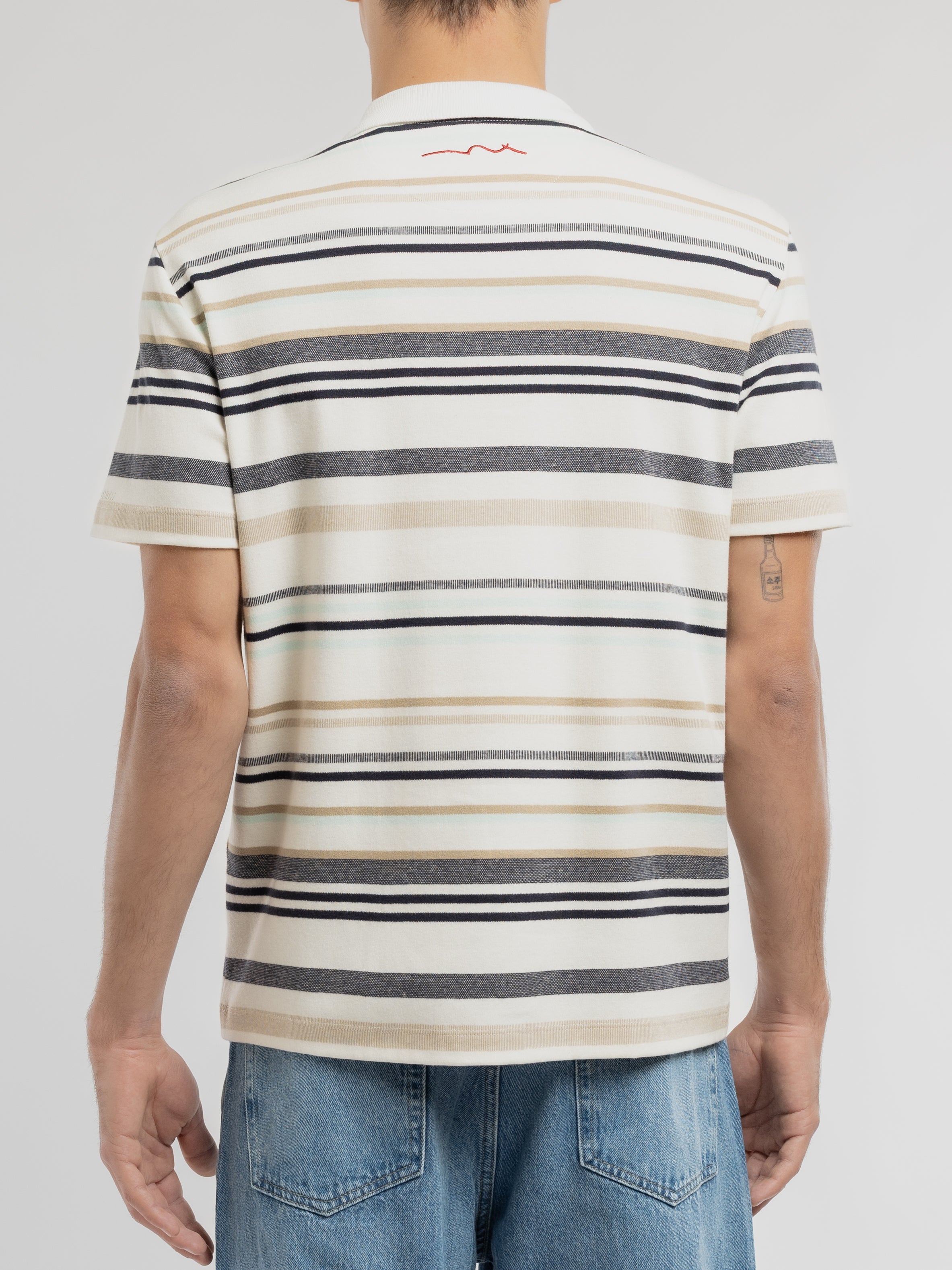 Teddy Smith P-Roy MC polo rayé blanc homme