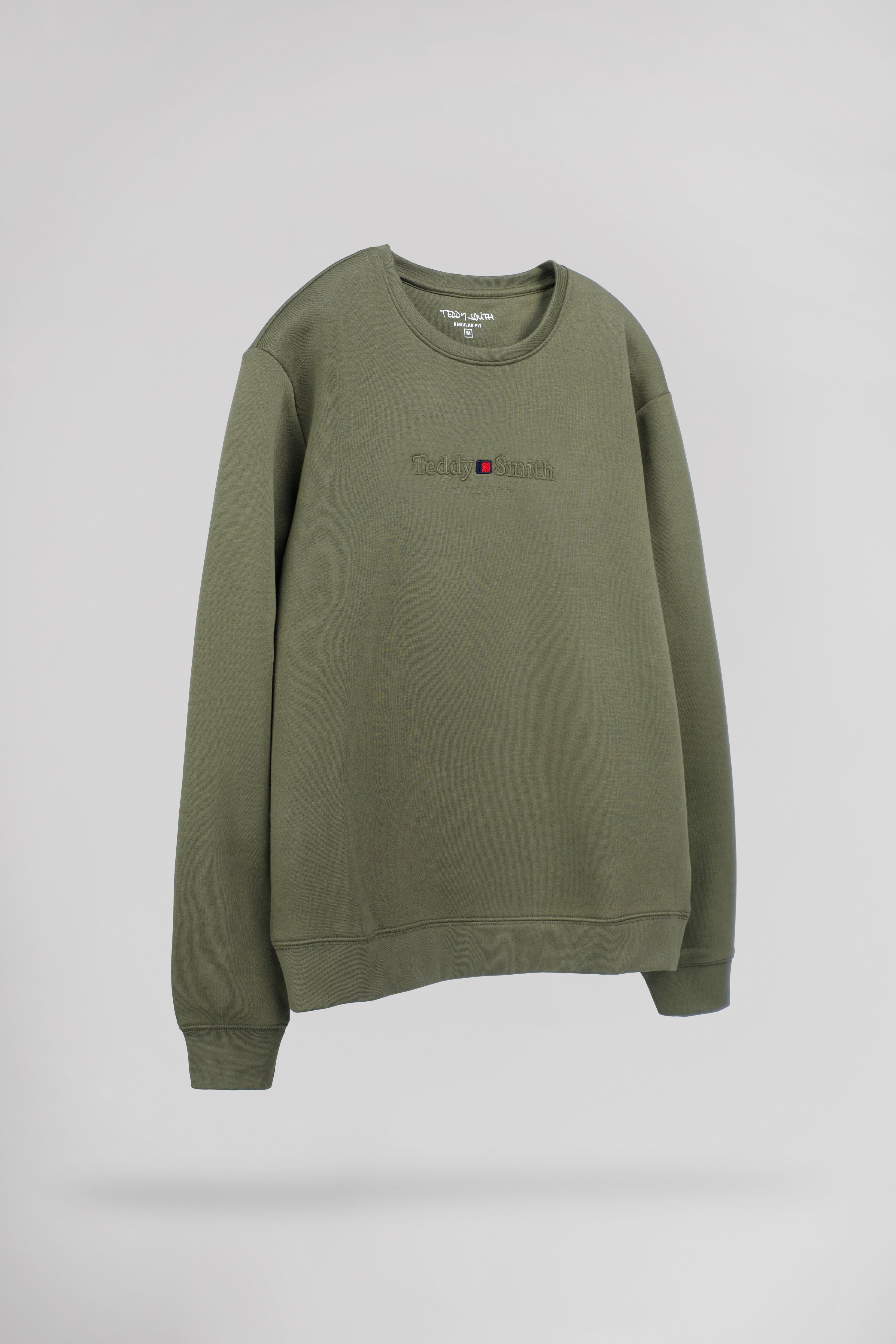 Teddy Smith S-Jim sweat col rond dusty kaki chaud