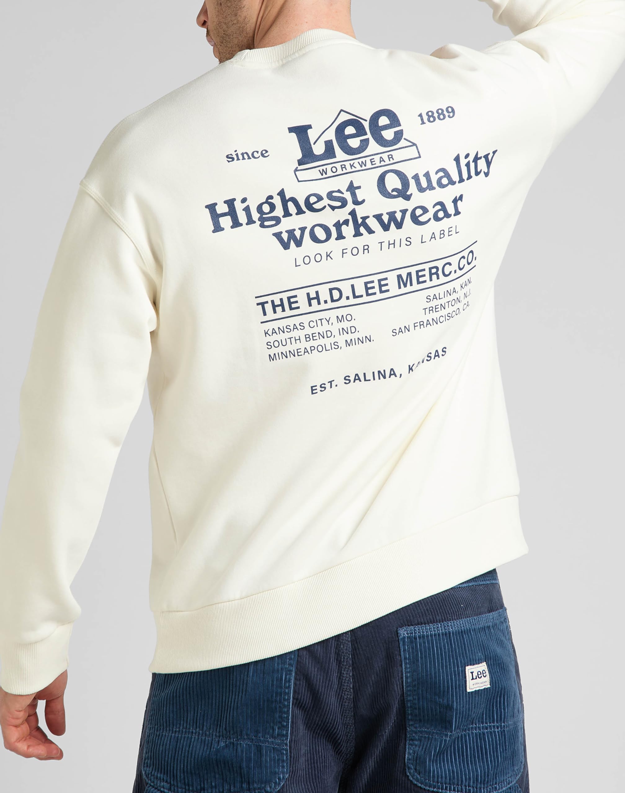 Lee Workwear Crew sweat homme écru L