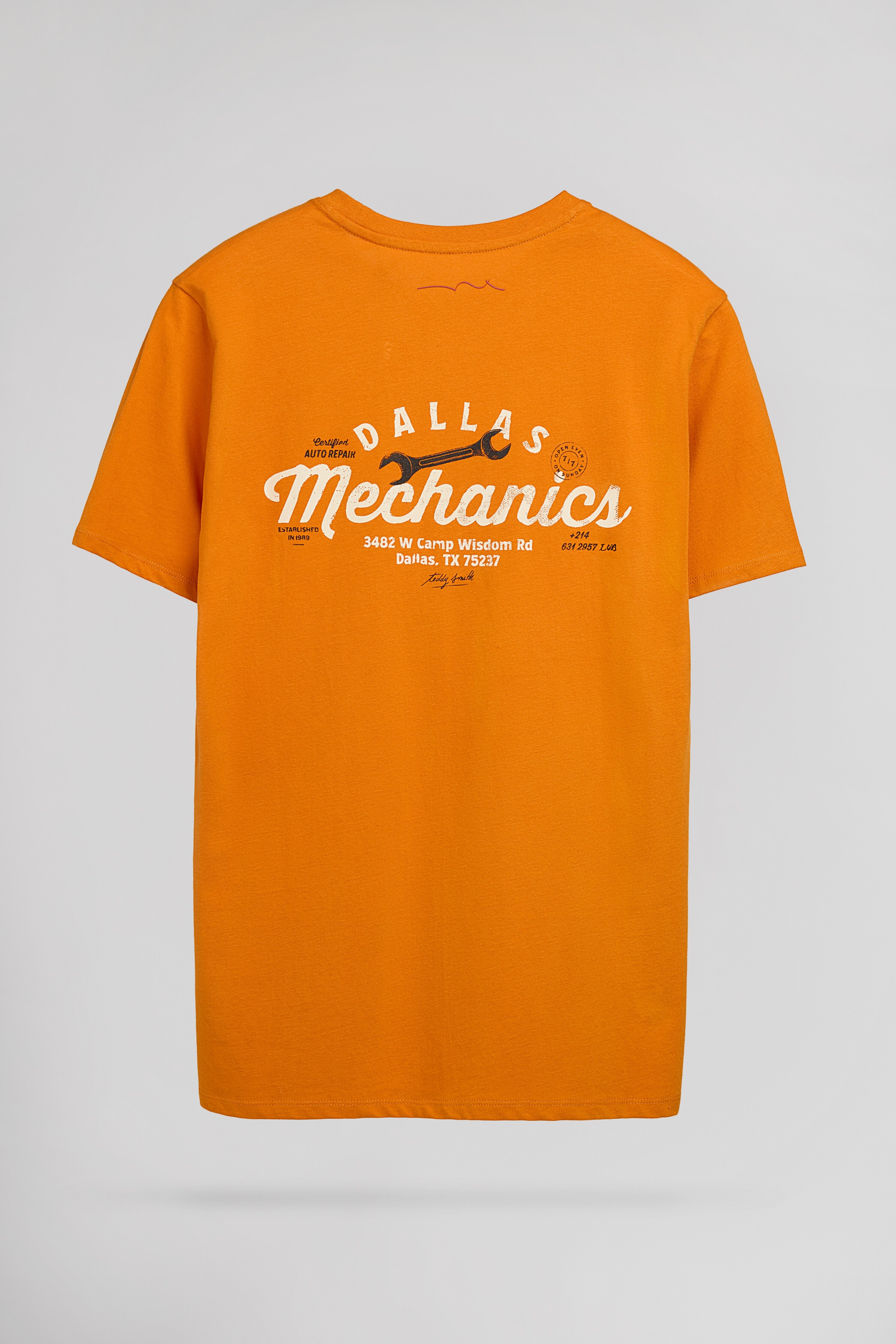 Teddy Smith T-Mechanics MC t-shirt col rond dusk orange coupe classique