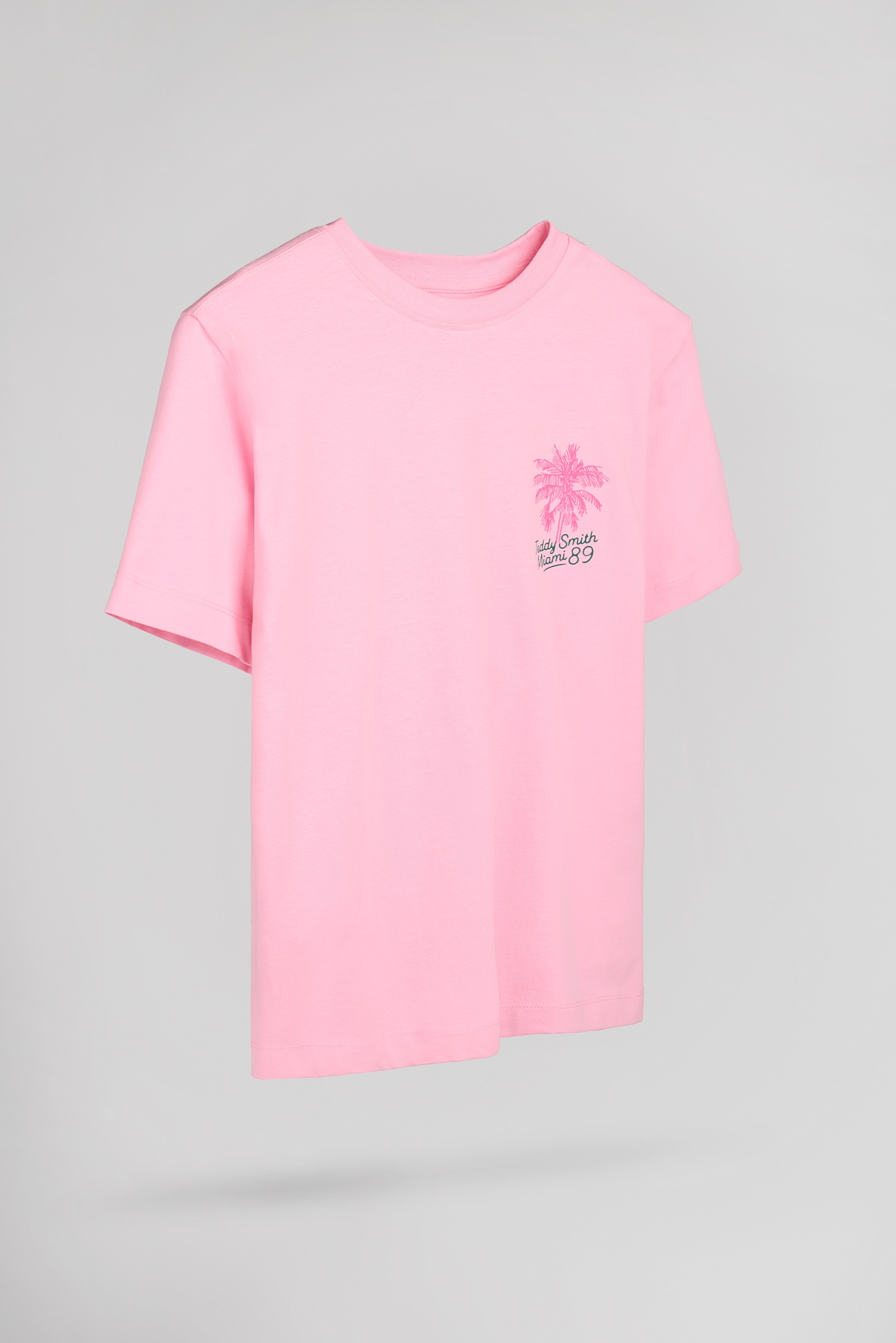 Teddy Smith T-Luciene MC t-shirt fille rose bonbon coton