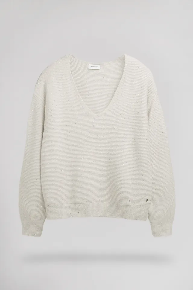 Teddy Smith P-Rachel pull col V Middle White taille XS