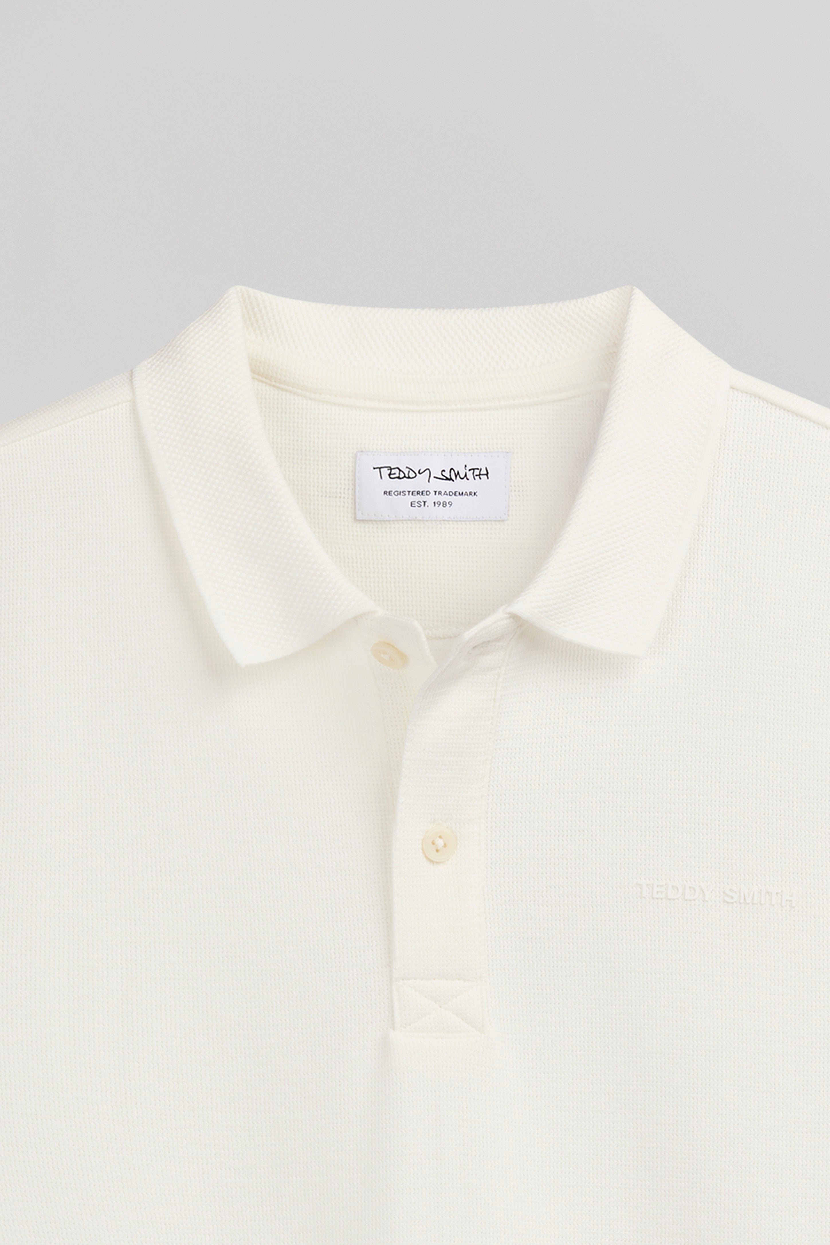 Teddy Smith P-Joel MC polo blanc cassé jersey coton