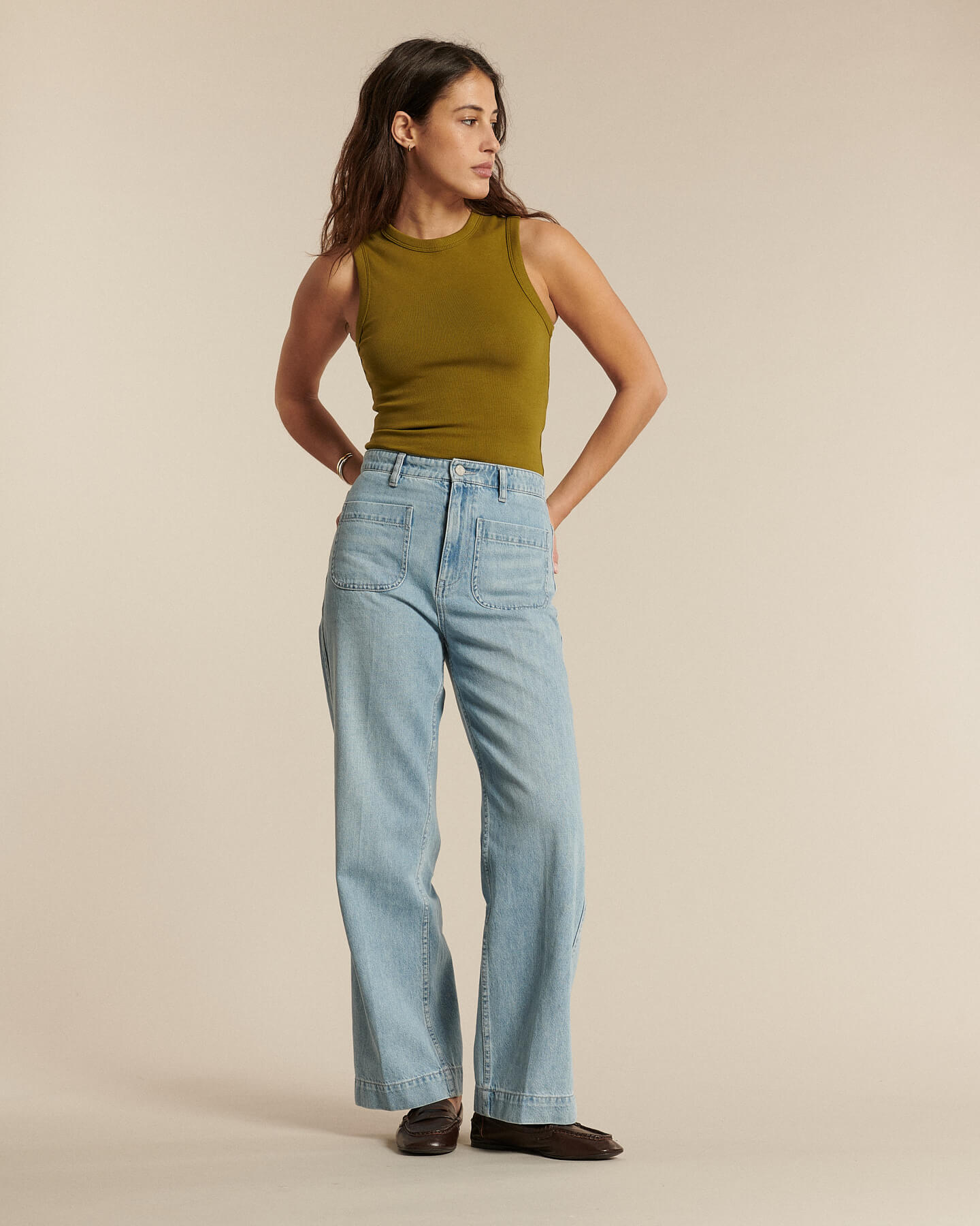 Labdip Samuel IN 09 jean taille haute dusty blue