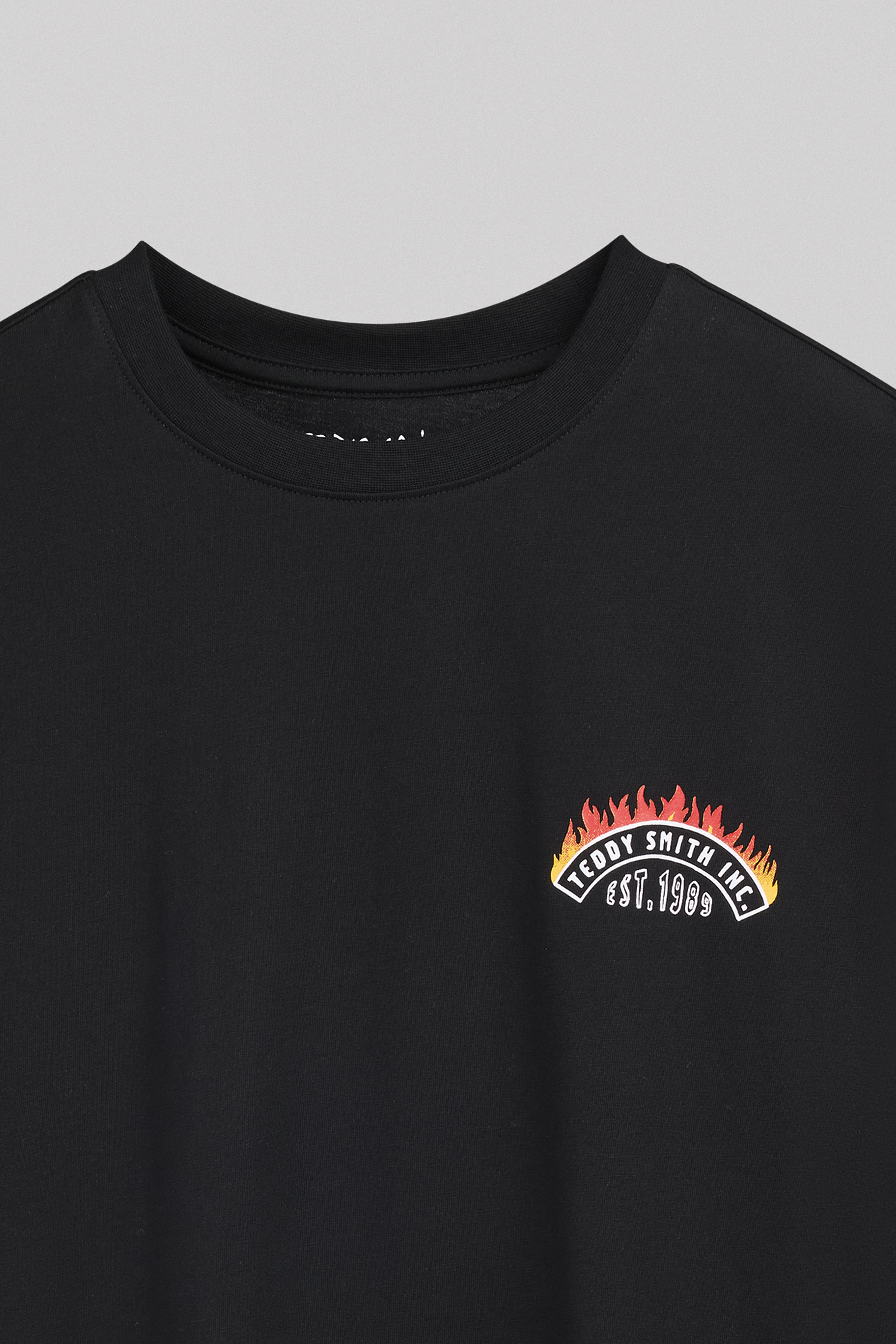 Teddy Smith T-FEU MC JR t-shirt garçon noir imprimé