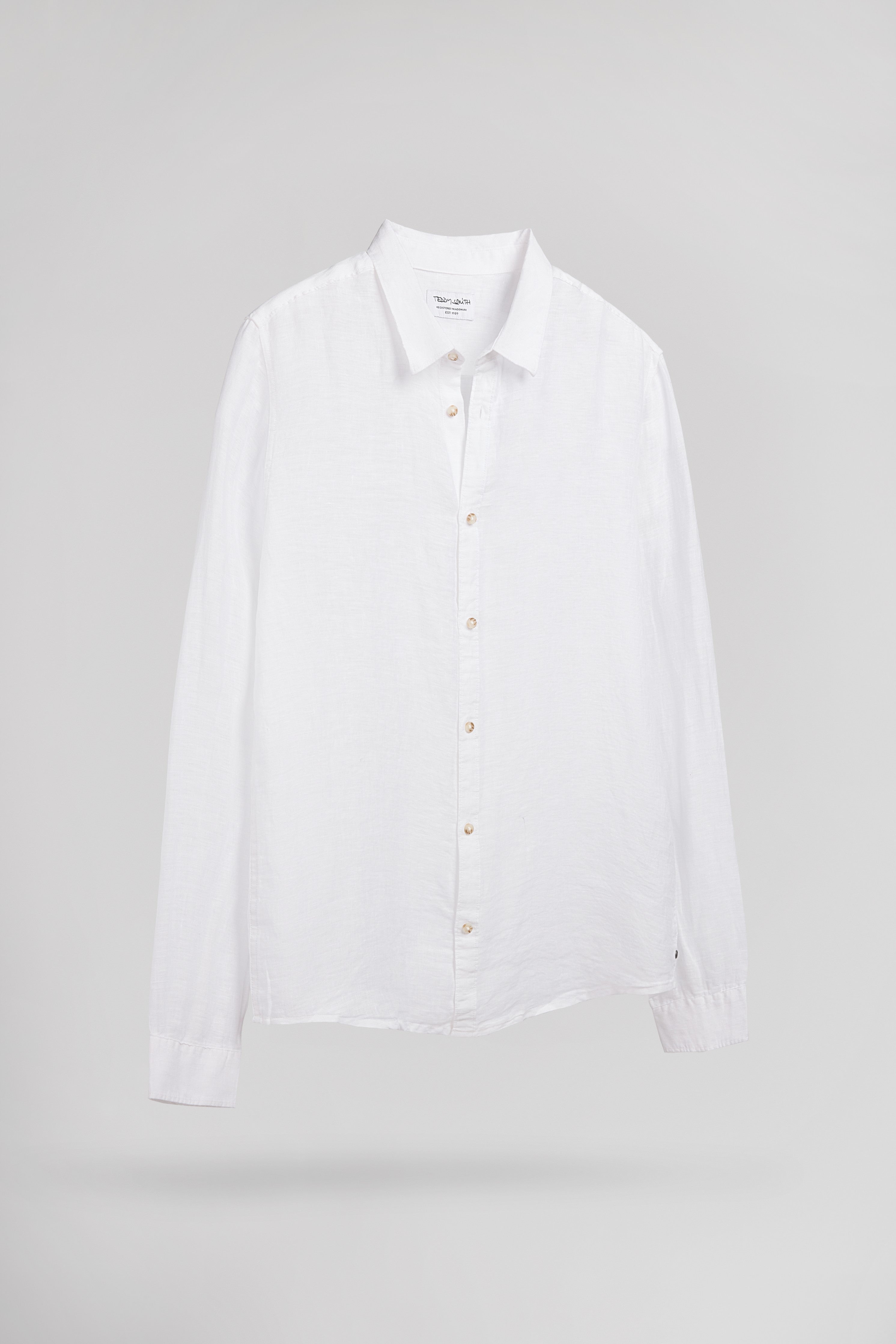Teddy Smith C-Linen ML chemise homme blanche lin
