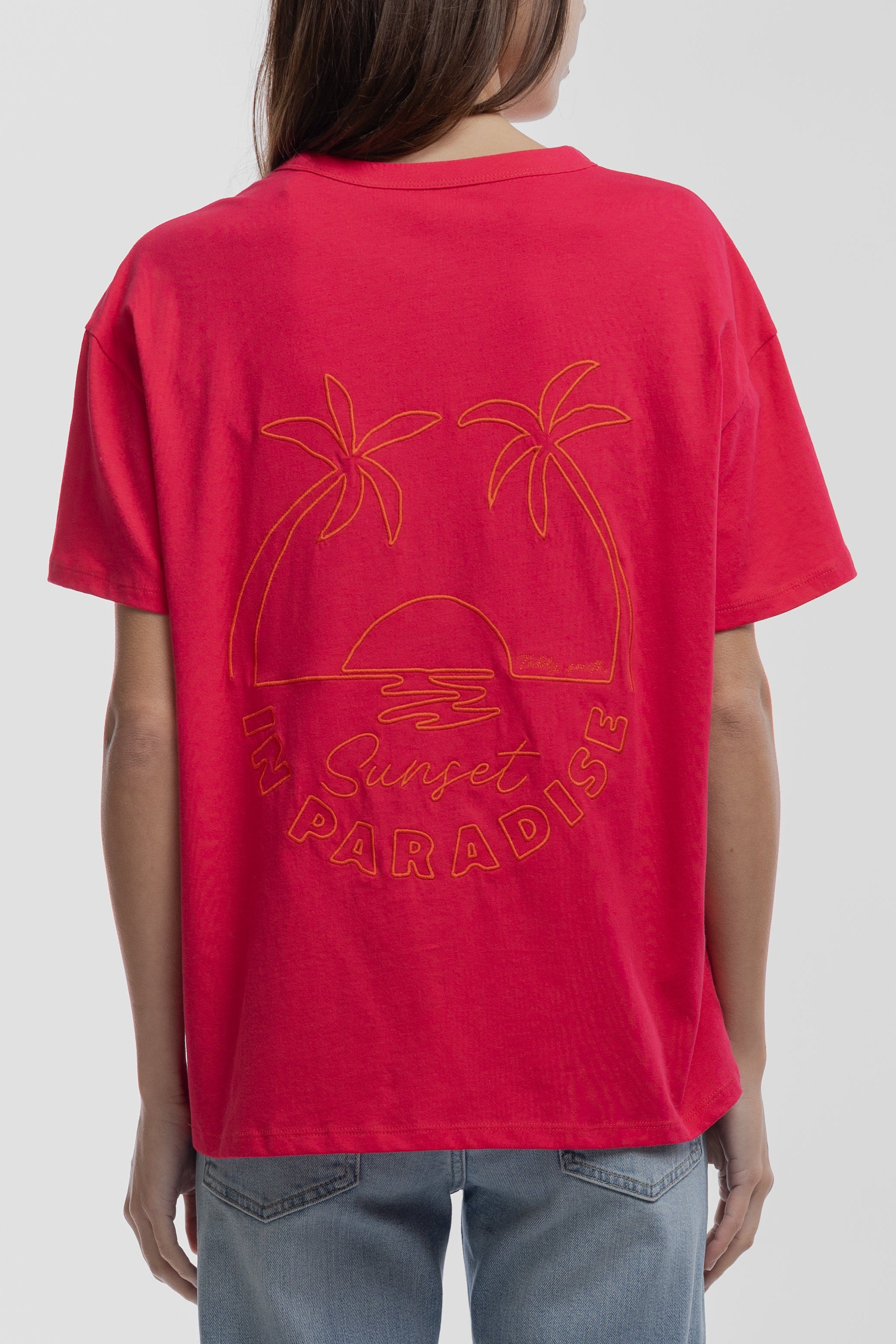 Teddy Smith T-Surf t-shirt femme rose fuchsia coton