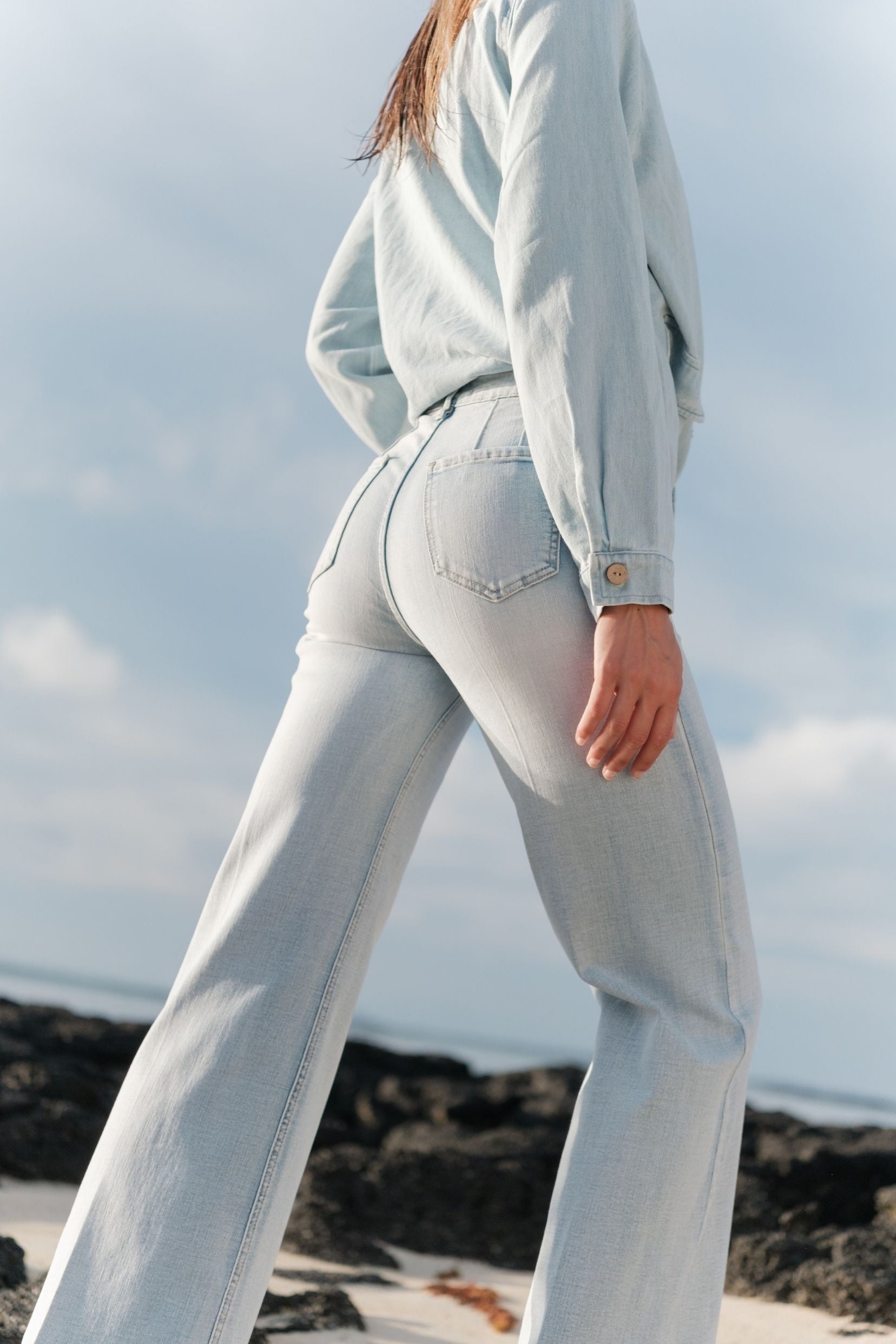 Maison Onado Joliane jean wide bleu taille haute