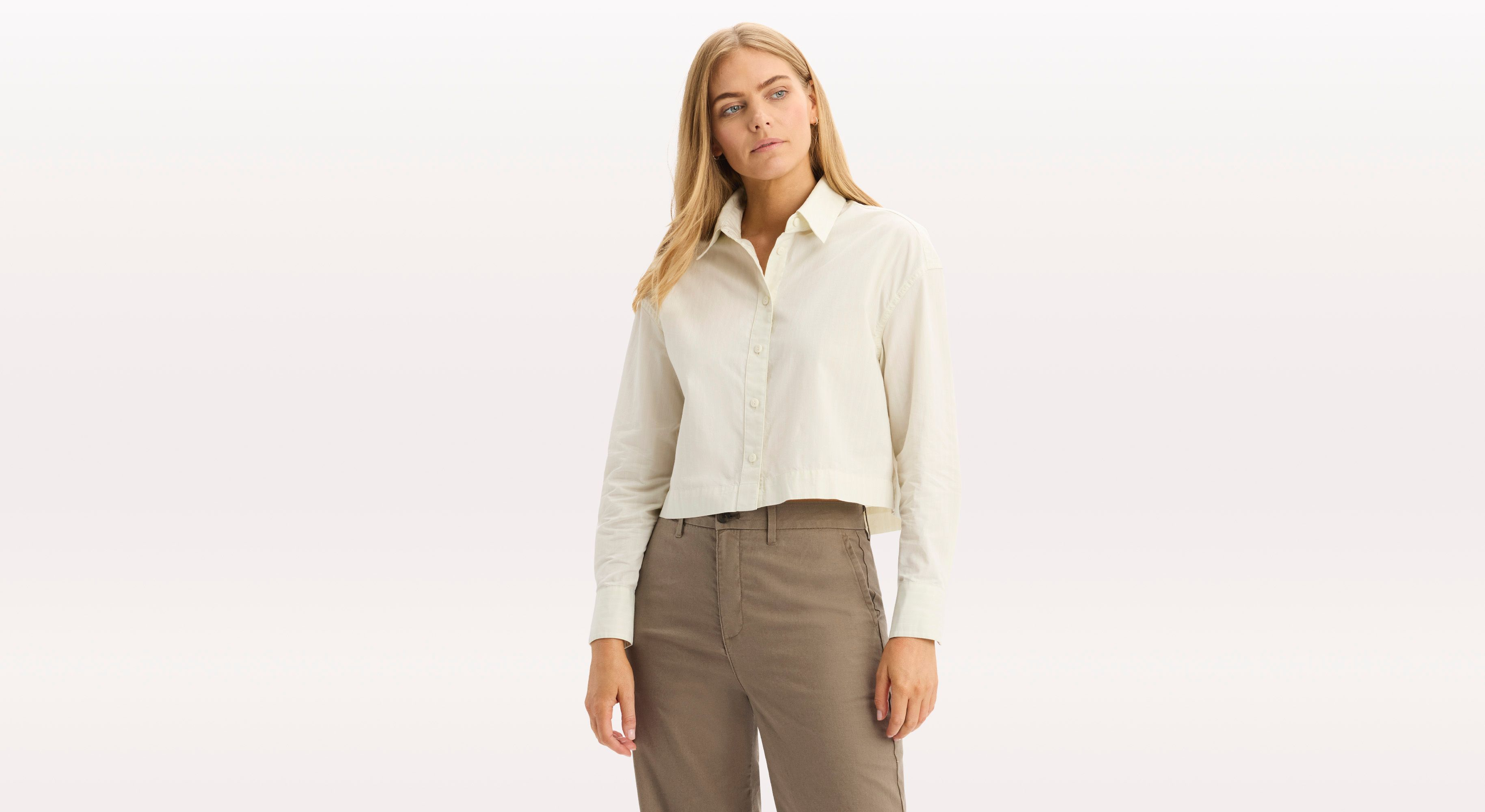 Dockers Boxy Cropped chemise femme verte coupe ample