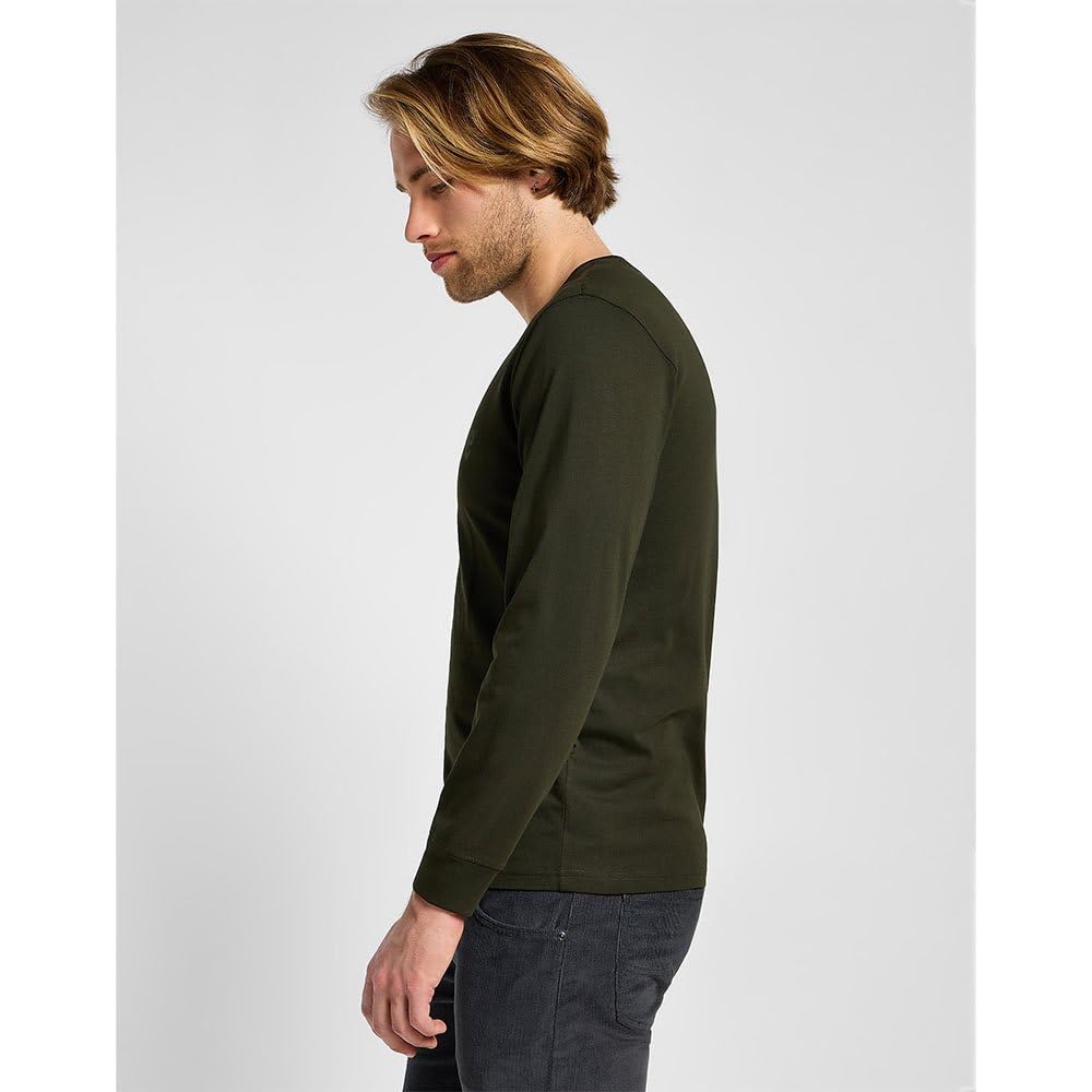Lee Ls Med Wobbly tee-shirt homme vert olive coupe regular