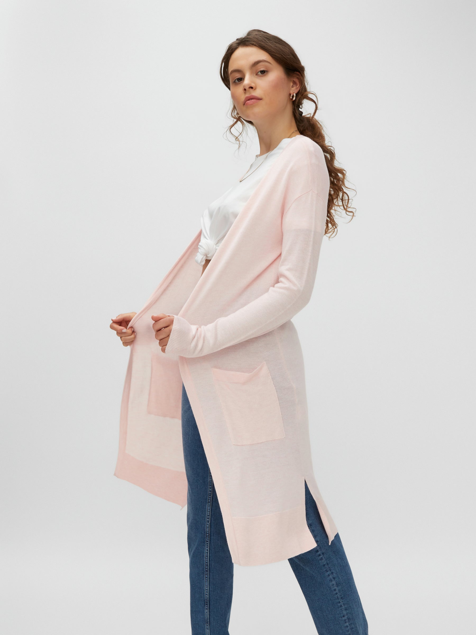 Noisy May gilet long maille viscose sans fermeture