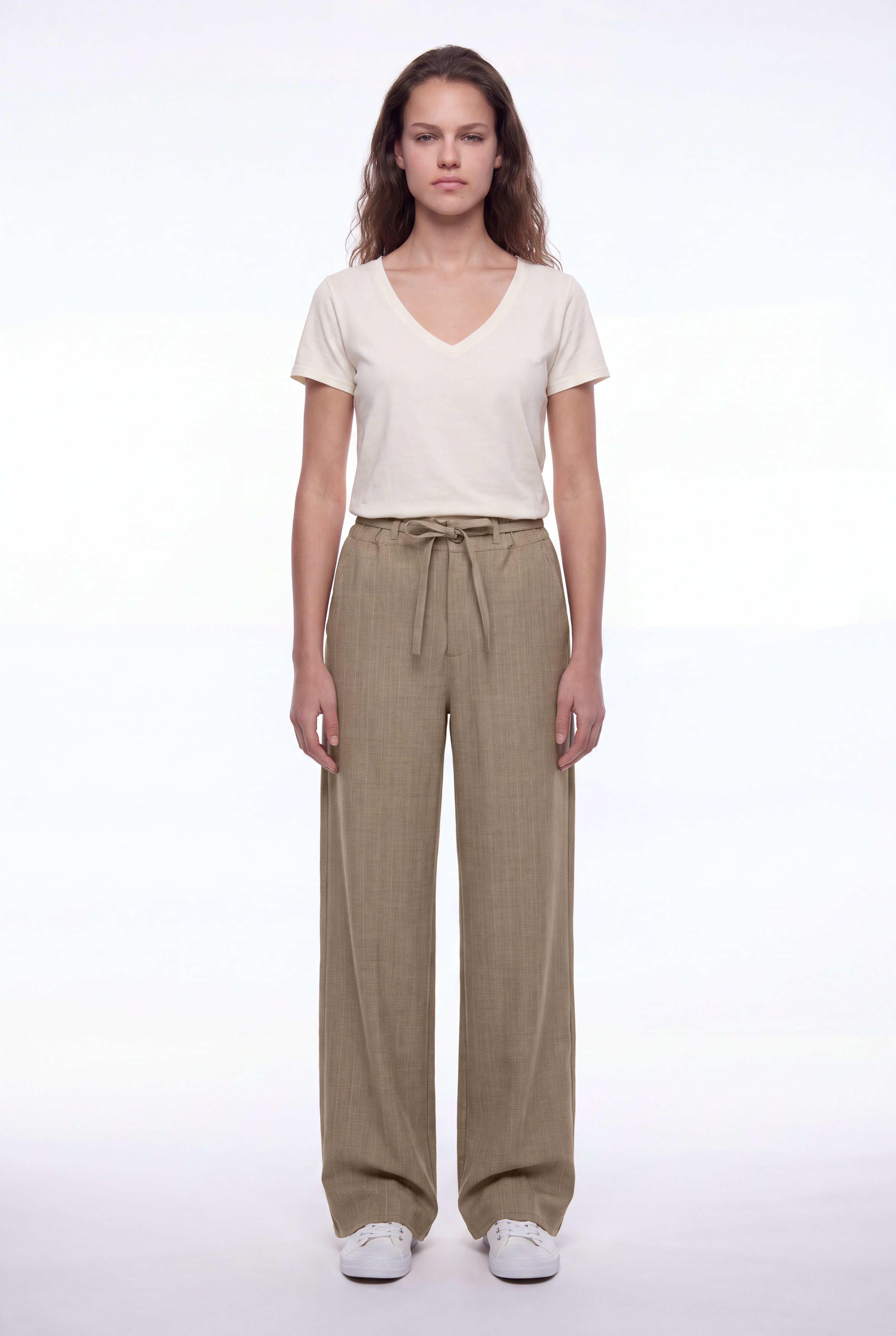 Teddy Smith P-Taylor pantalon Wolf Beige rayures