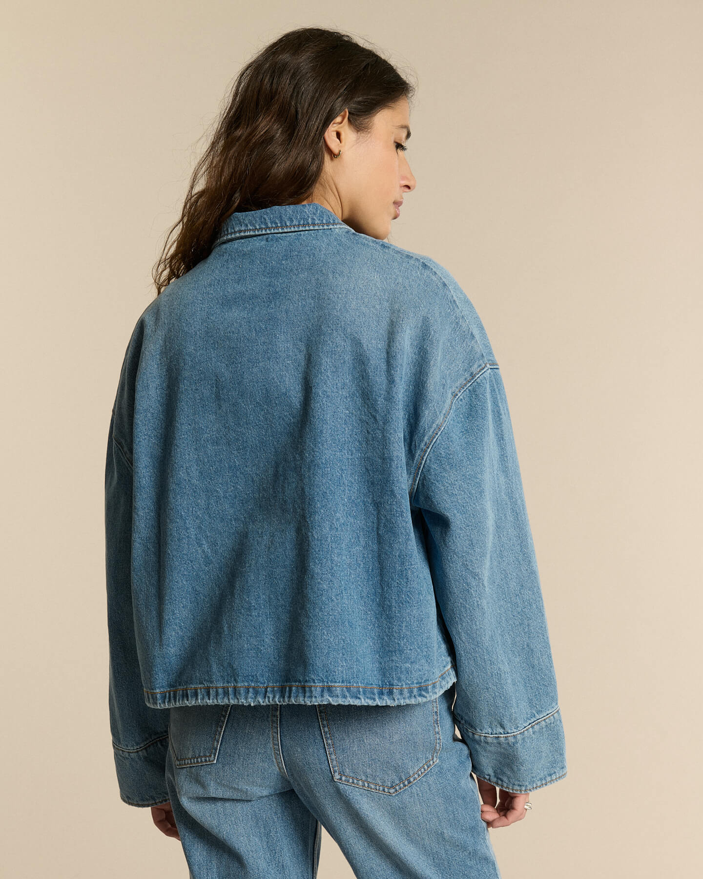 Labdip Baker veste en jean Stone Fade bomber courte