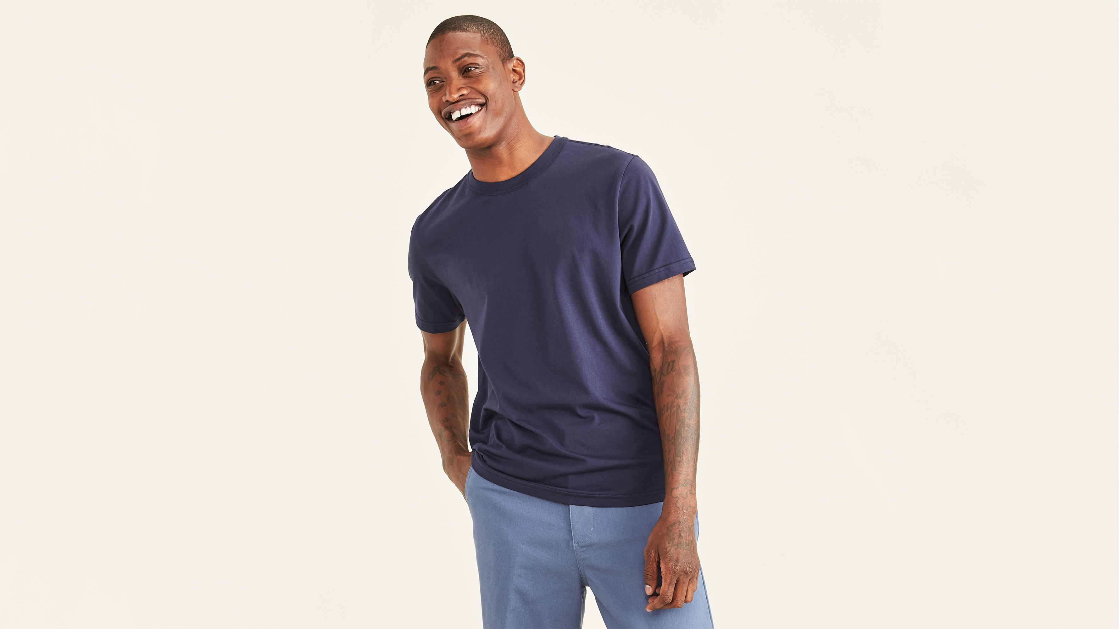Dockers Original Tee Slim Fit t-shirt bleu coton