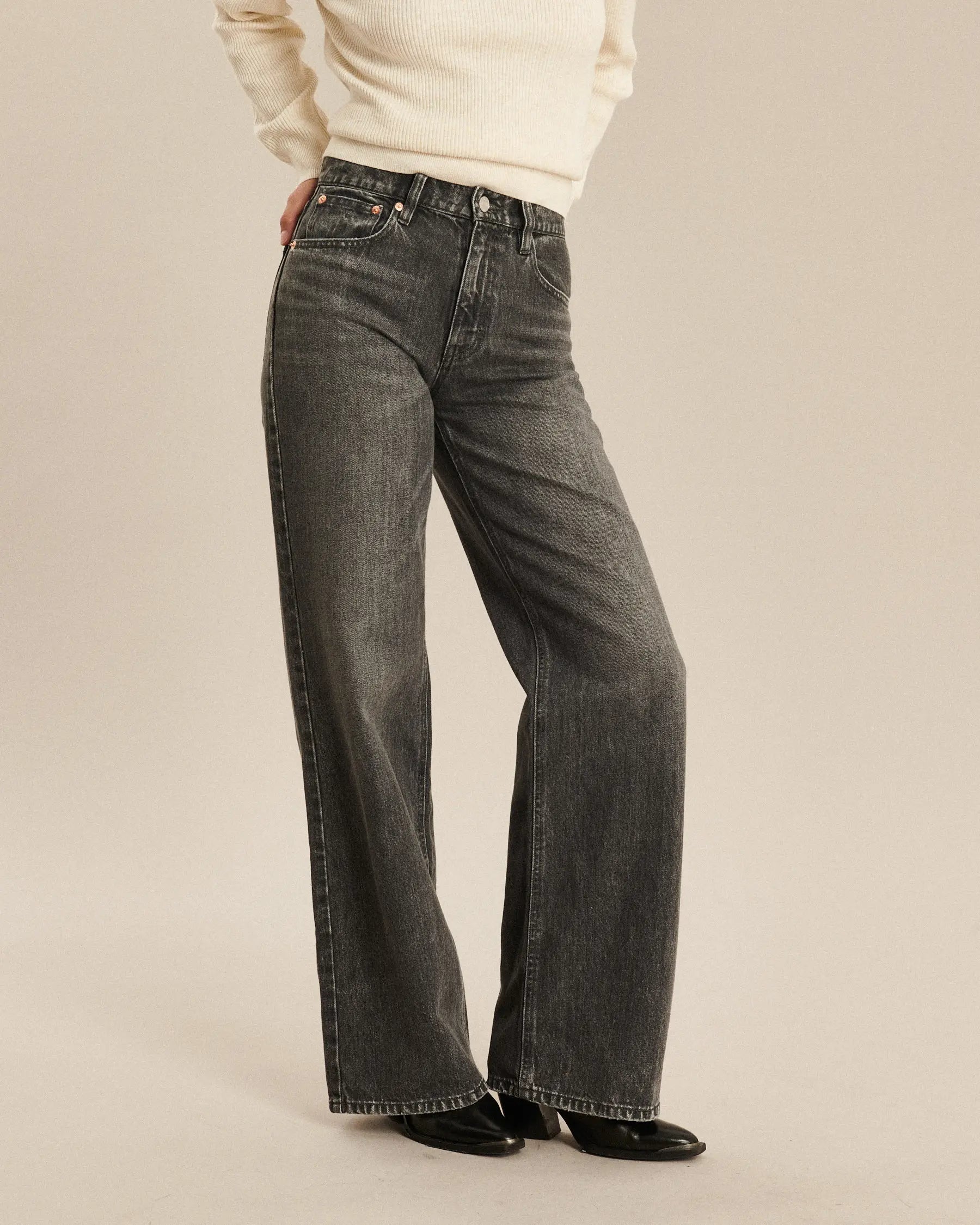 Labdip Joie jean large gris cendré 100% coton 13 oz
