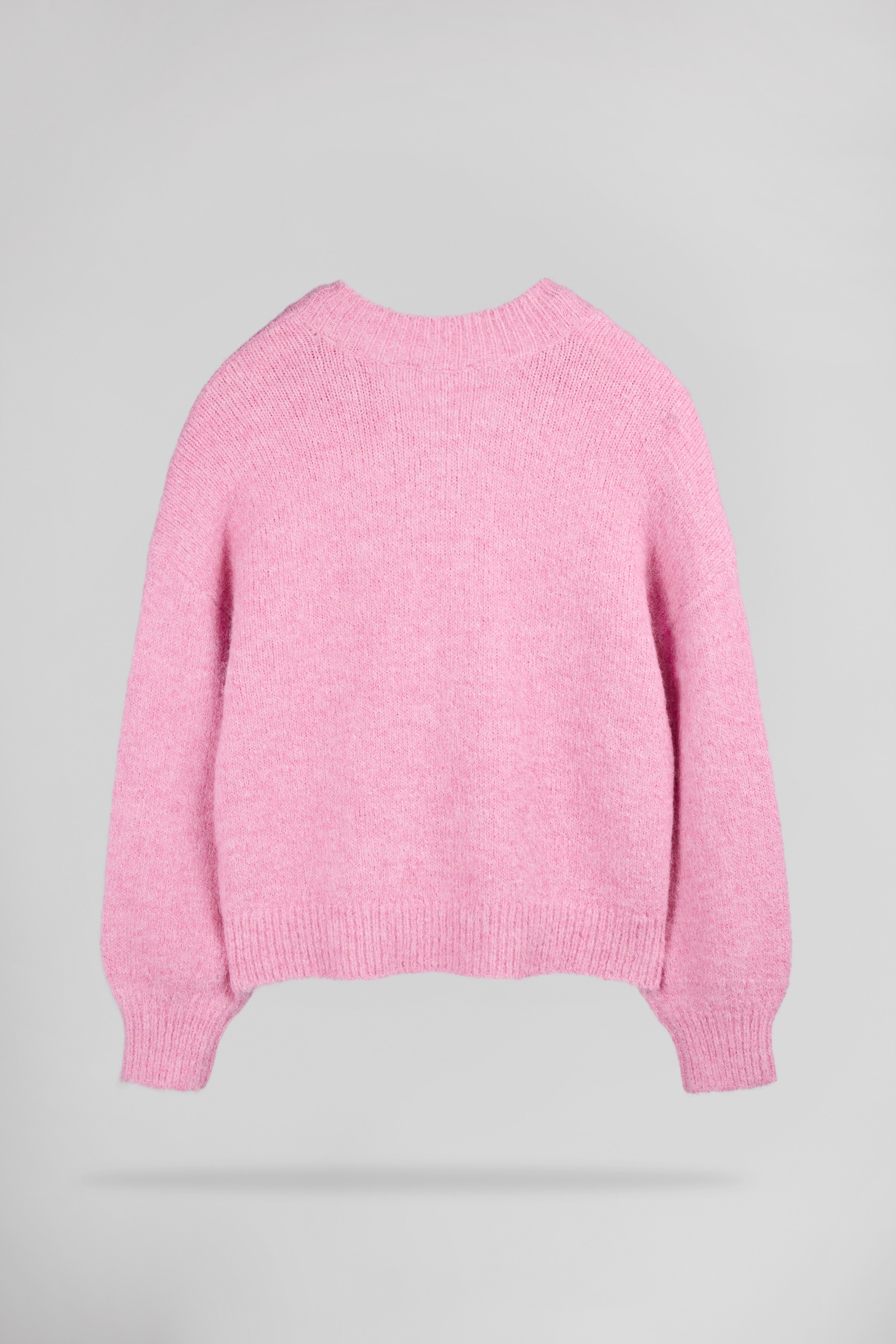 Teddy Smith P-Keith pull oversize rose col V chiné