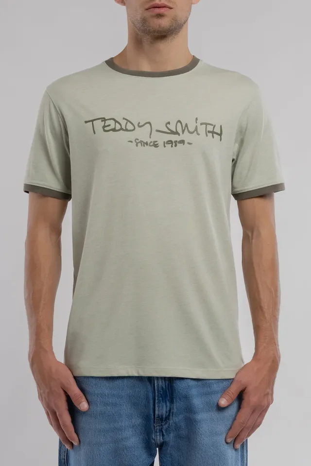Teddy Smith Ticlass MC t-shirt col rond vert sauge manches courtes