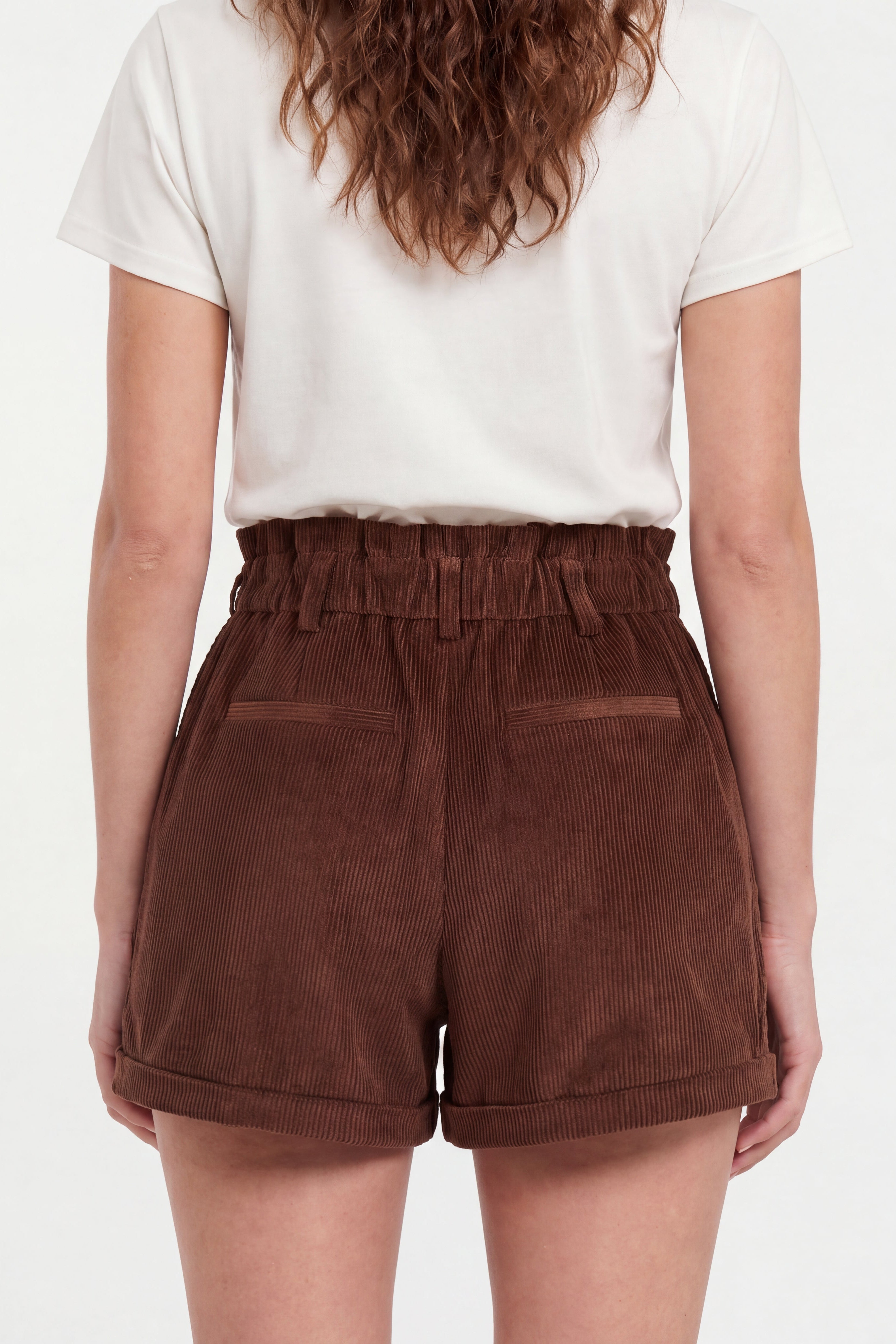 Teddy Smith S-Aloïs Chocolat short femme velours taille haute